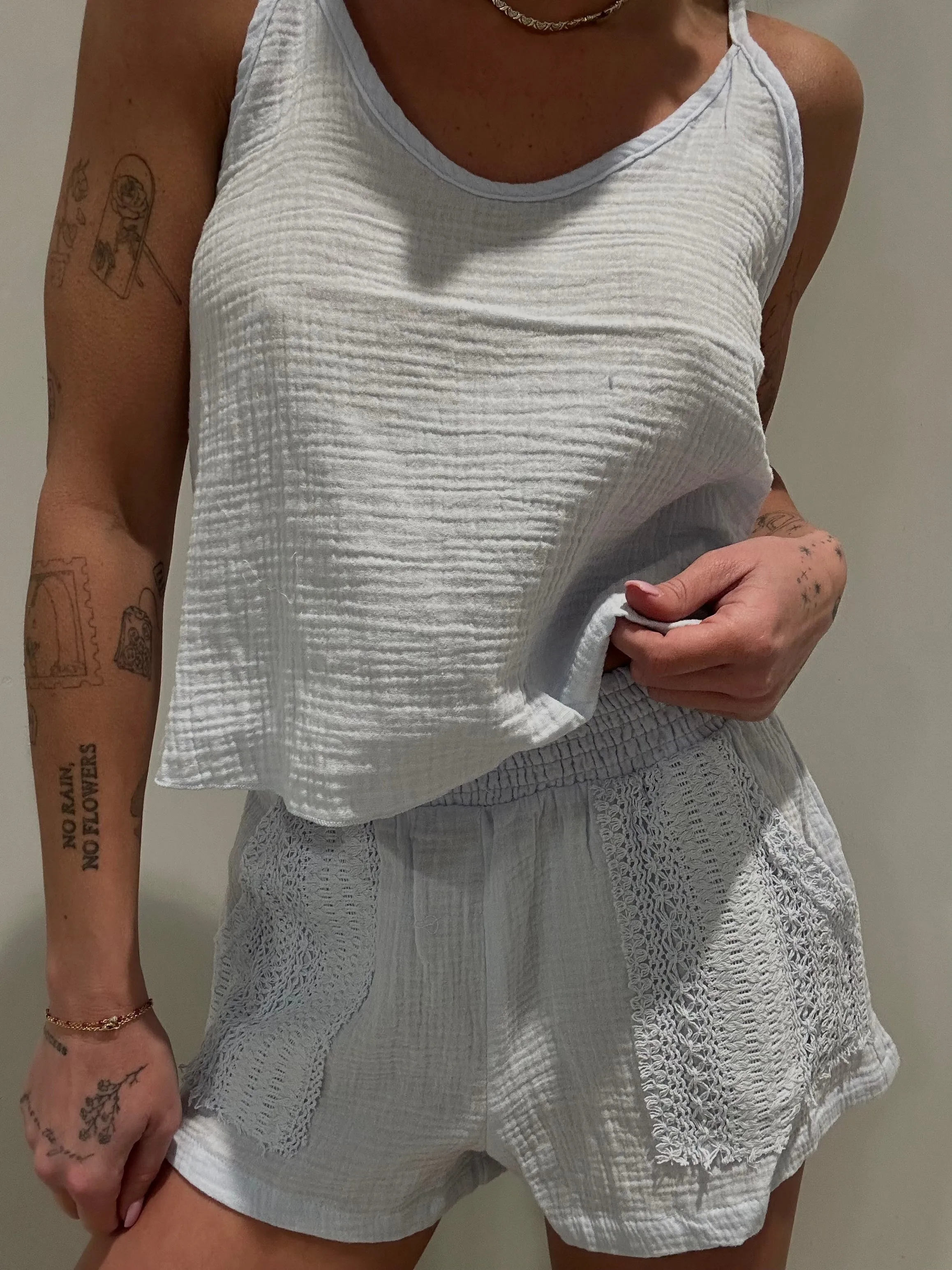 Gauze and Crochet Tank Summer Festival Tee
