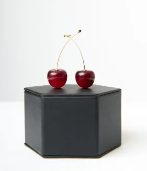 Gold Stem Cherry Earrings Everyday Chic