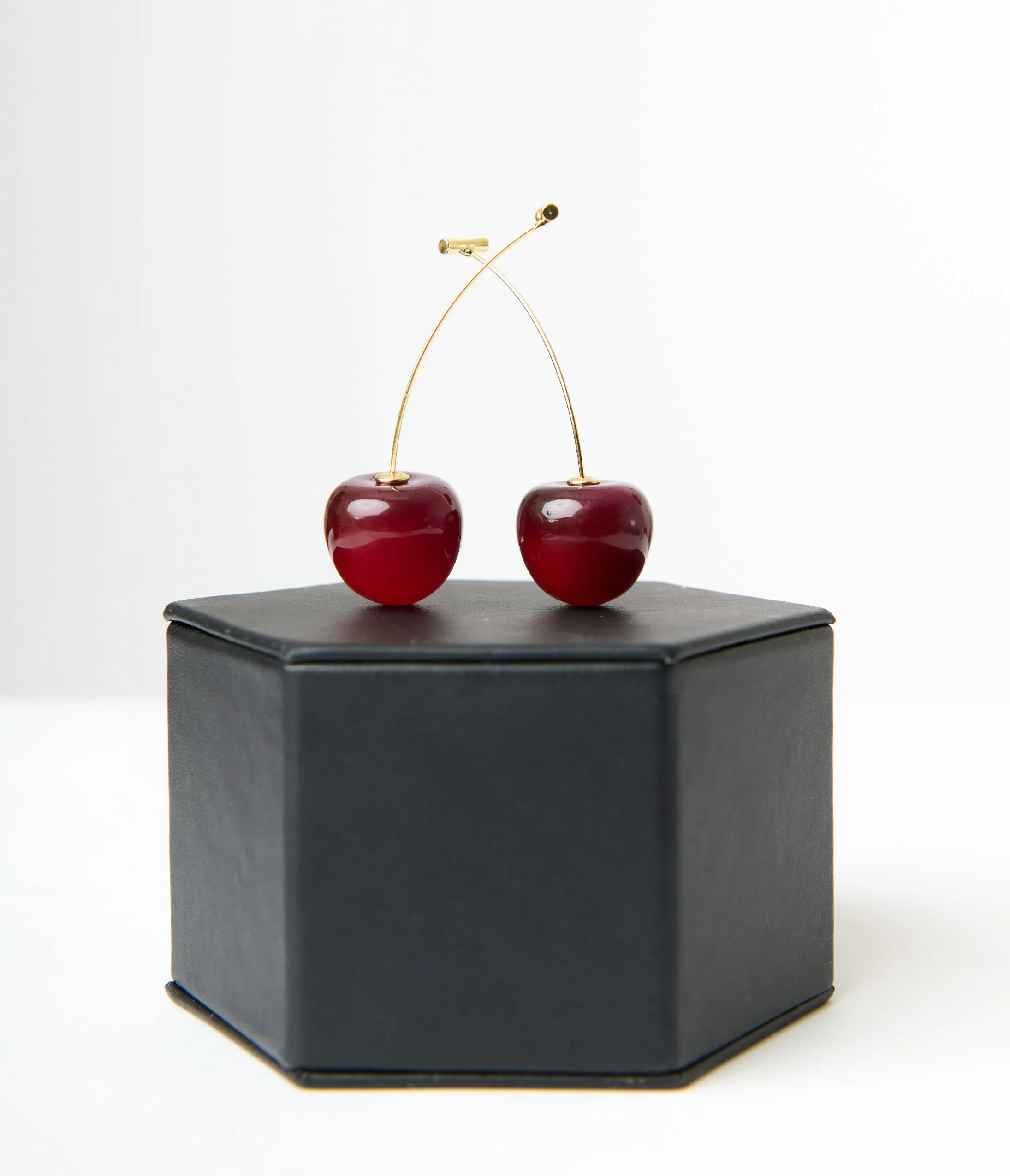 Gold Stem Cherry Earrings Everyday Chic