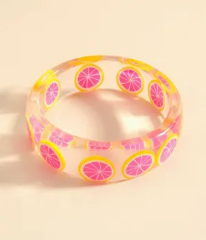 Grapefruit Summer Clear Bangle Boho Chic