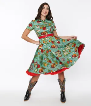 Green Love Letter to Frida Swing Dress Casual Everyday Look