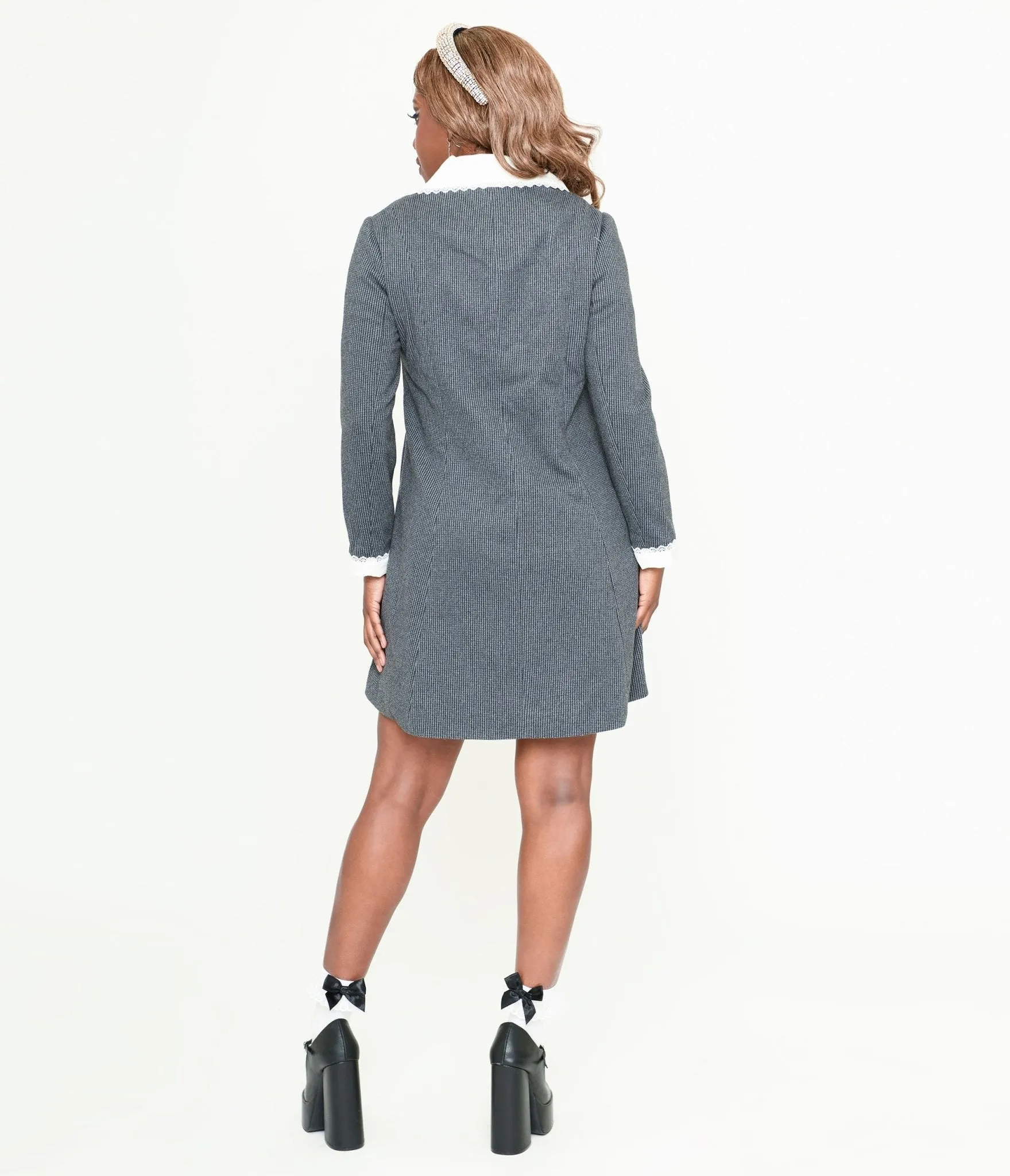 Grey & White Wednesday Coat Easy Date Night