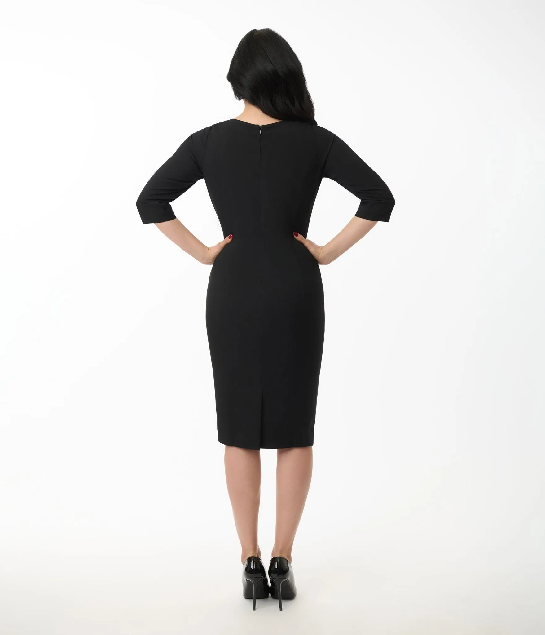 Heart My Closet 1950s Black Old Hollywood Pencil Dress Casual Everyday Look
