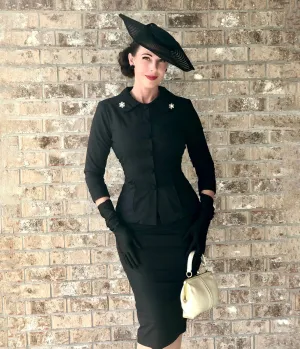 Heart My Closet 1950s Black Sophia Suit & Pencil Skirt Easy Date Night
