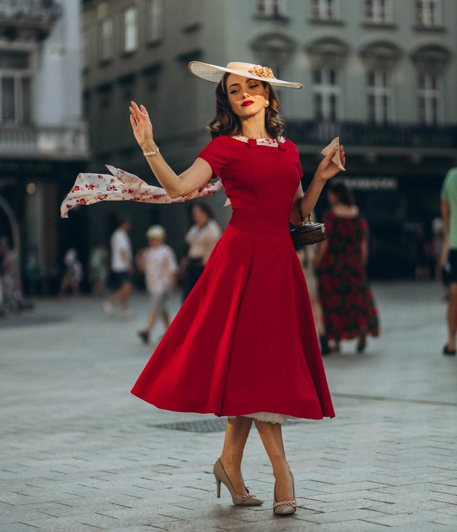 Heart My Closet 1950s Red Lucy Swing Dress Casual Everyday Look