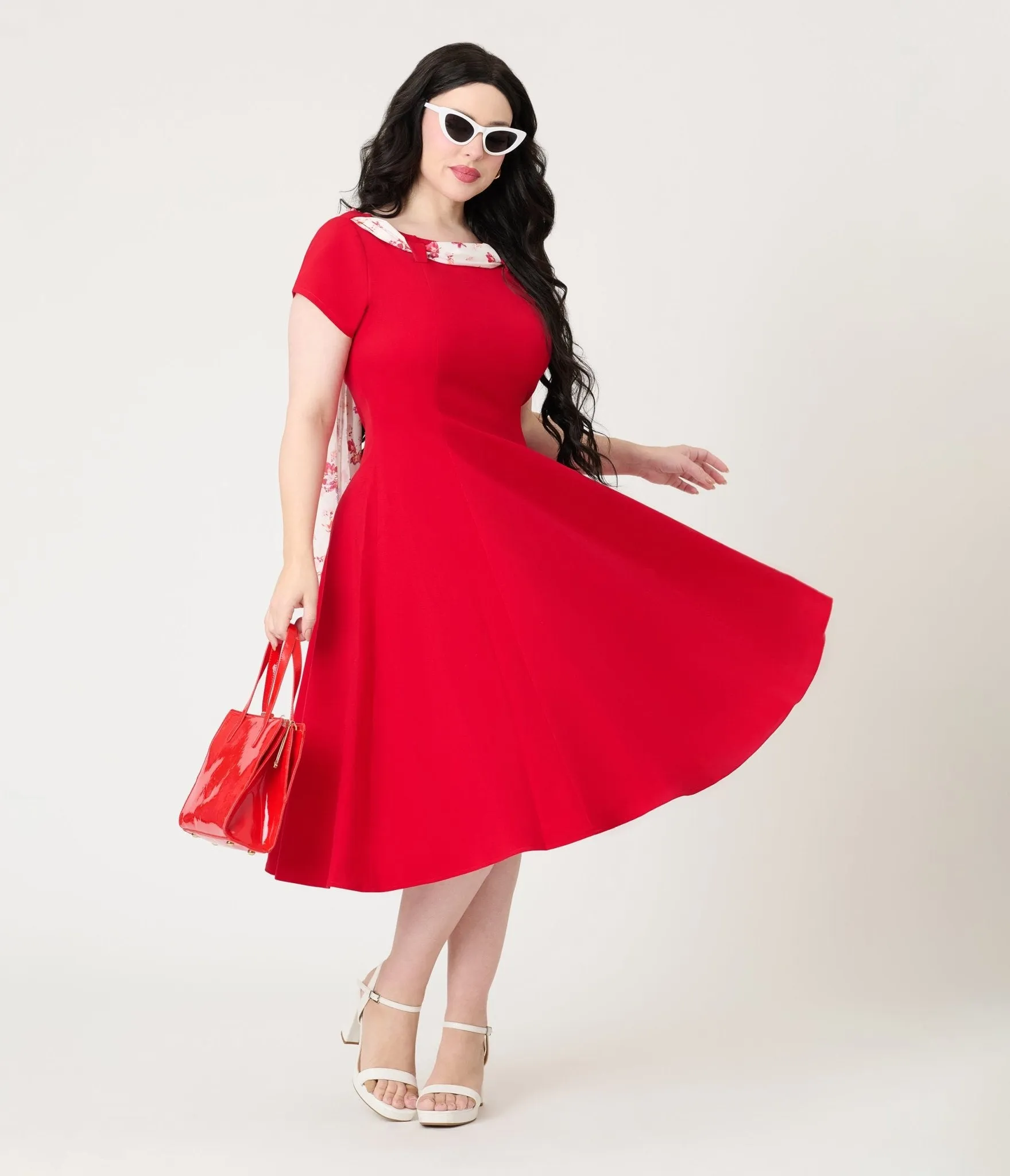 Heart My Closet 1950s Red Lucy Swing Dress Casual Everyday Look