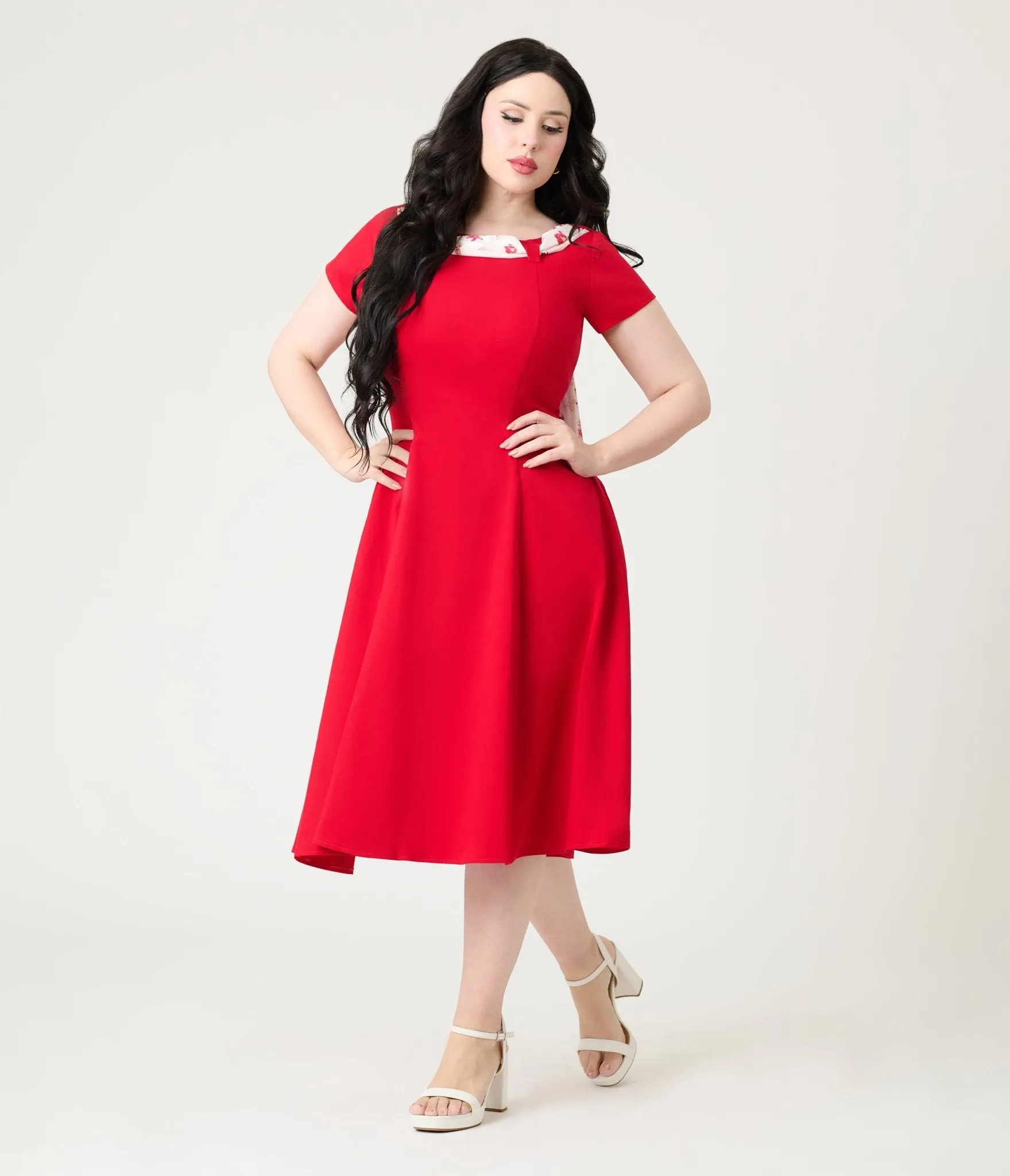 Heart My Closet 1950s Red Lucy Swing Dress Casual Everyday Look