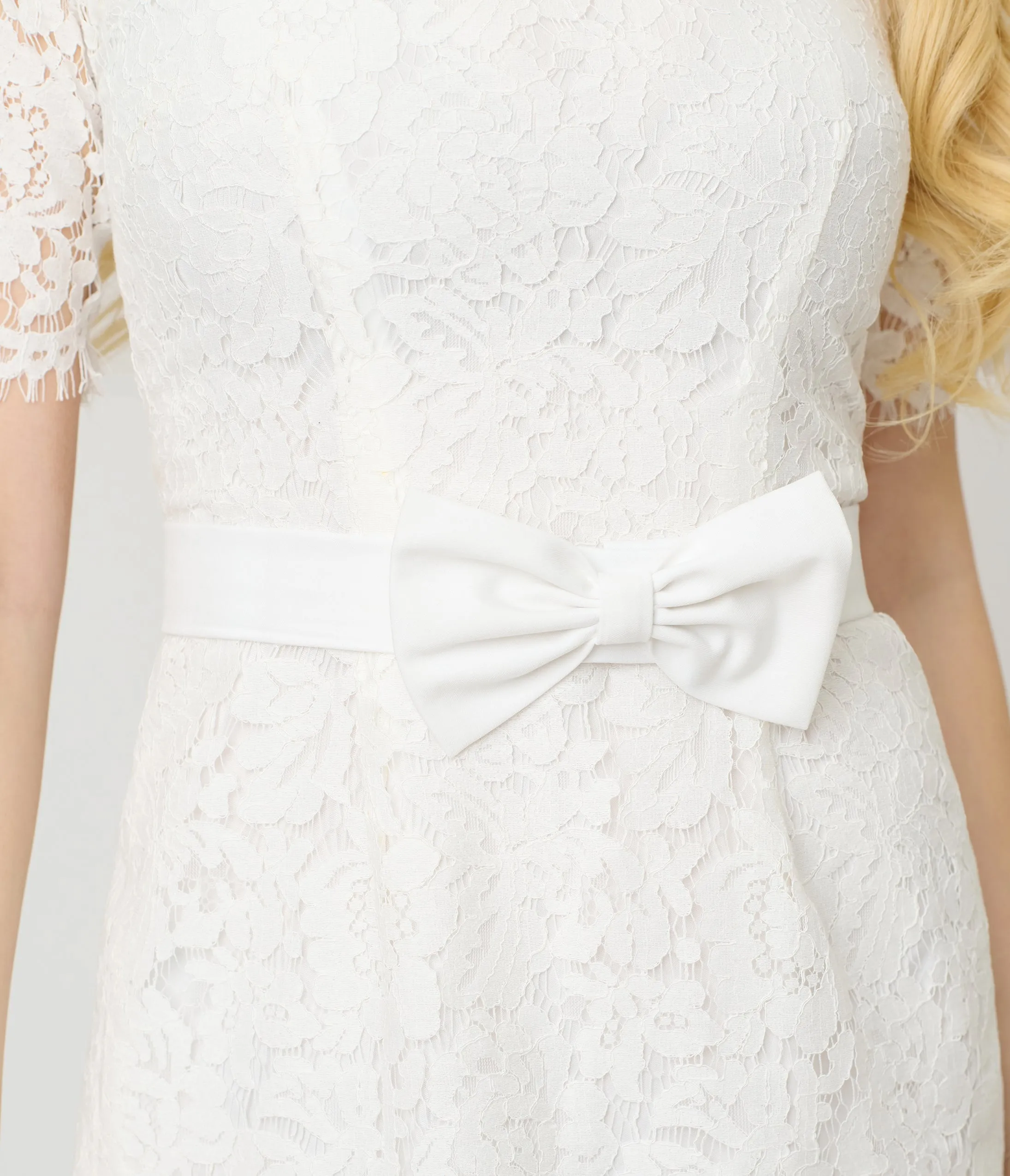 Heart My Closet 1950s White Lace Anna Dress Casual Everyday Look