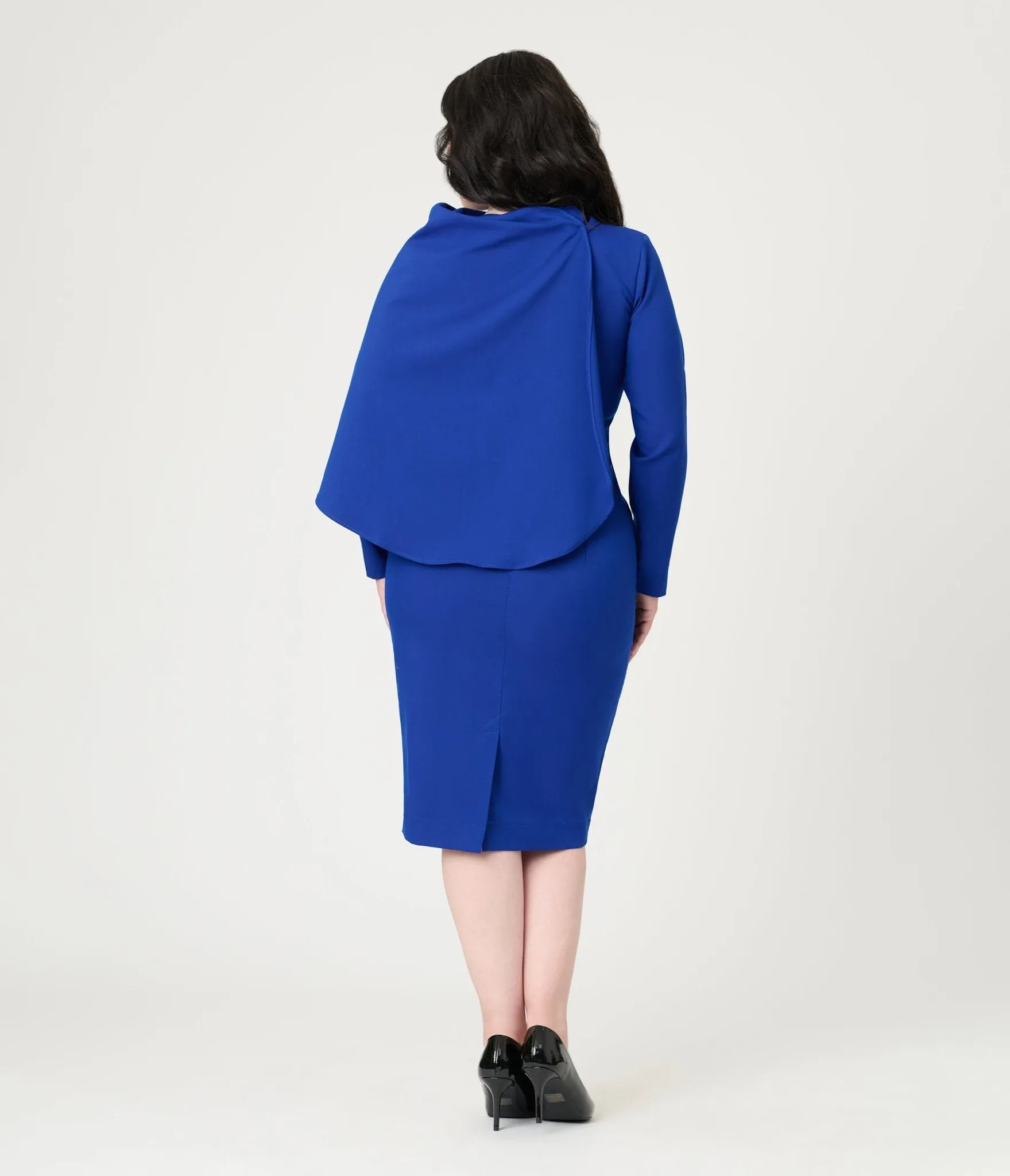 Heart My Closet Royal Blue Duchess Meghan Dress & Cape Casual Everyday Look
