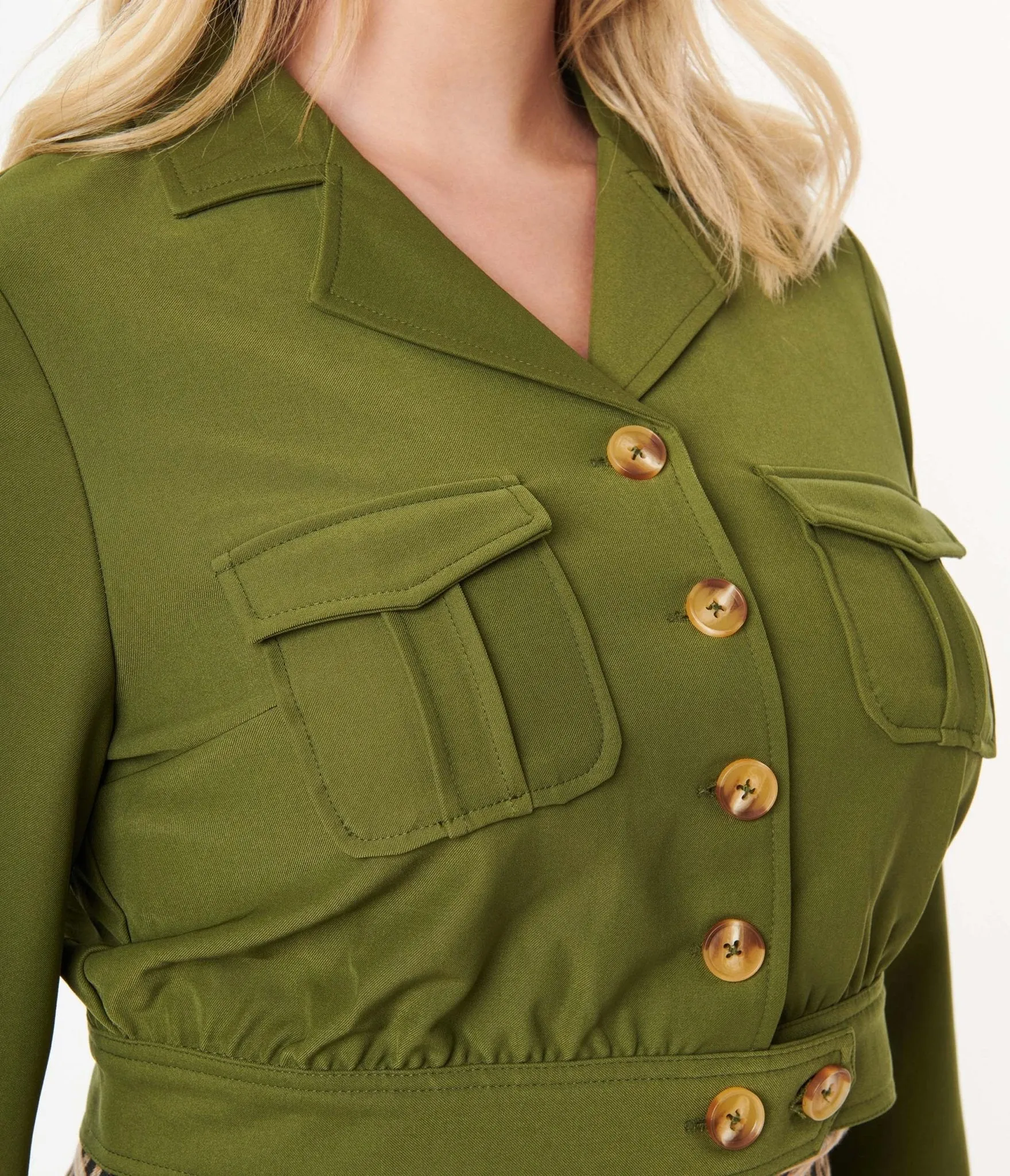 Hell Bunny 1940s Green Ravenswood Jacket Easy Date Night