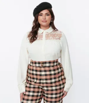 Hell Bunny Ivory Lucille Blouse Easy Date Night