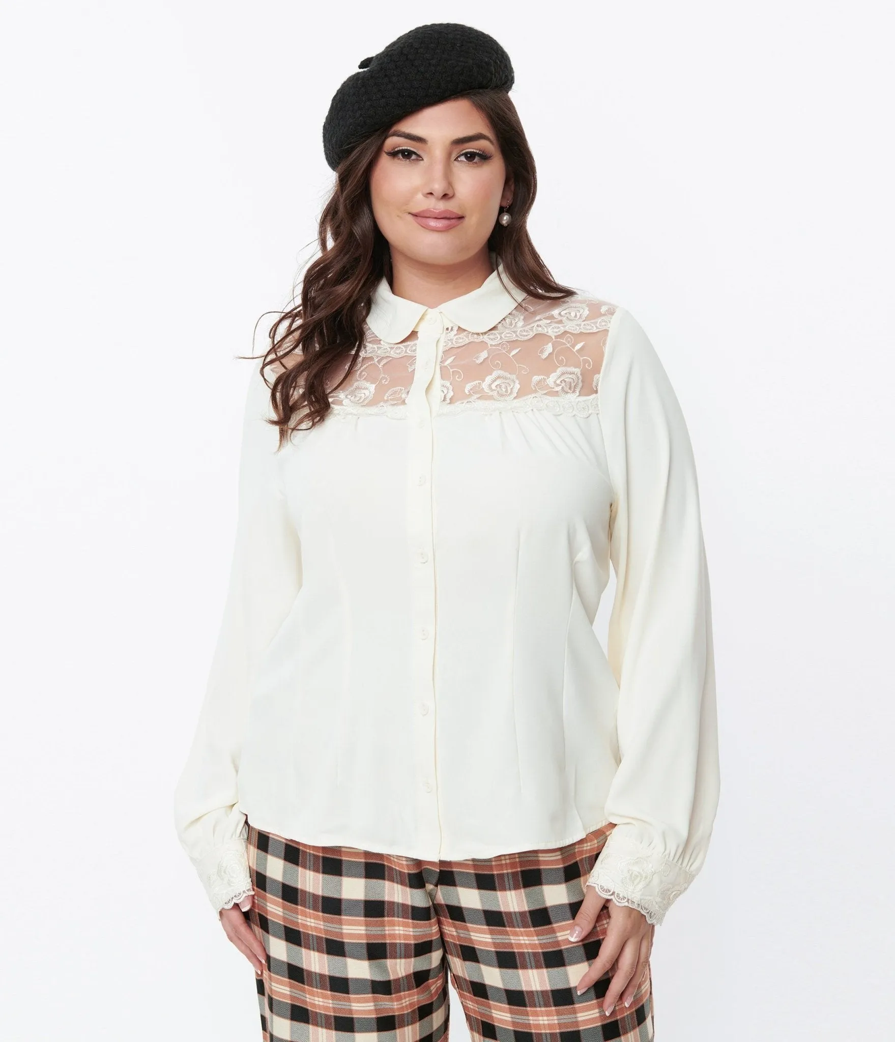 Hell Bunny Ivory Lucille Blouse Easy Date Night