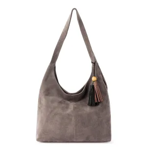 Huntley Hobo - Leather - Mushroom Suede City Stroll