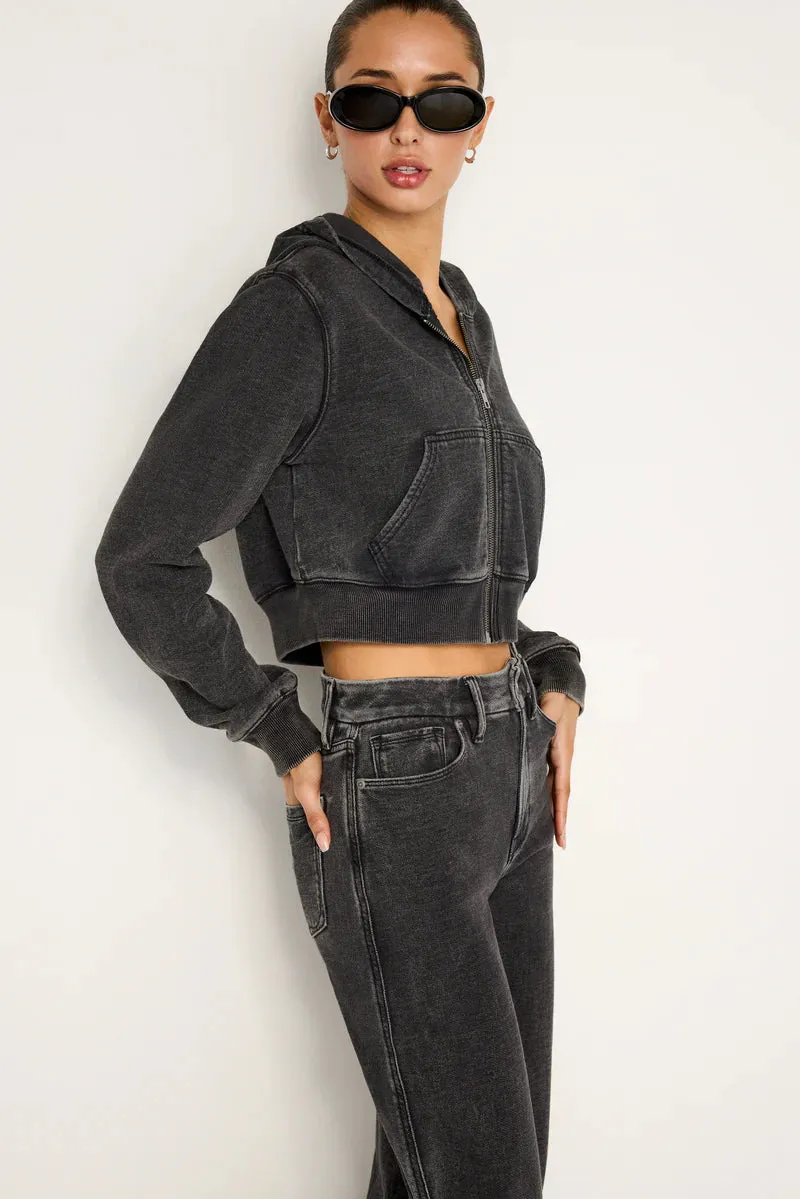 Jeanius Cropped Zip Hoodie Everyday Casual Look