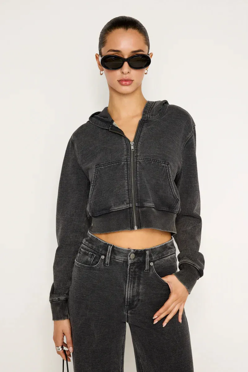 Jeanius Cropped Zip Hoodie Everyday Casual Look