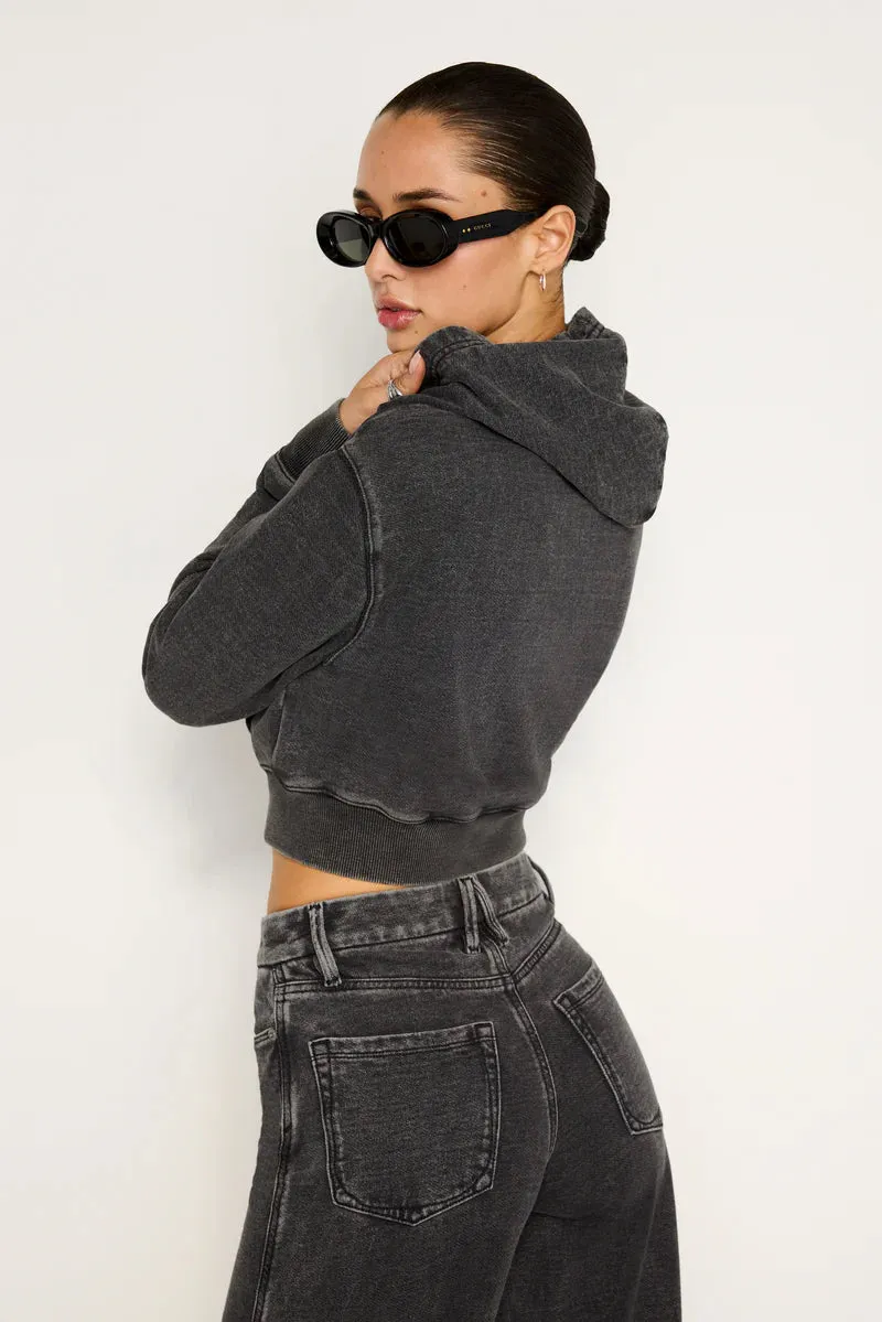Jeanius Cropped Zip Hoodie Everyday Casual Look