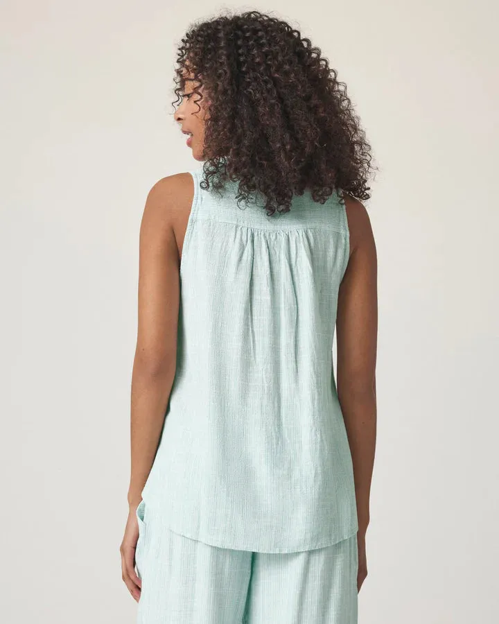 Layla Linen Blend Stripe Tank Summer Festival Tee