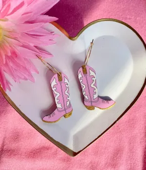 Le Chic Miami Pink Cowgirl Boot Earrings Everyday Chic