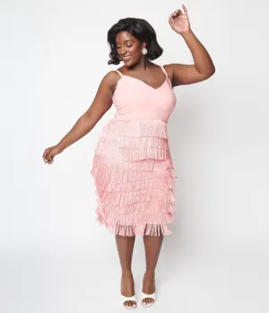 Light Pink Some Like It Hot Fringe Wiggle Dress Casual Everyday Look