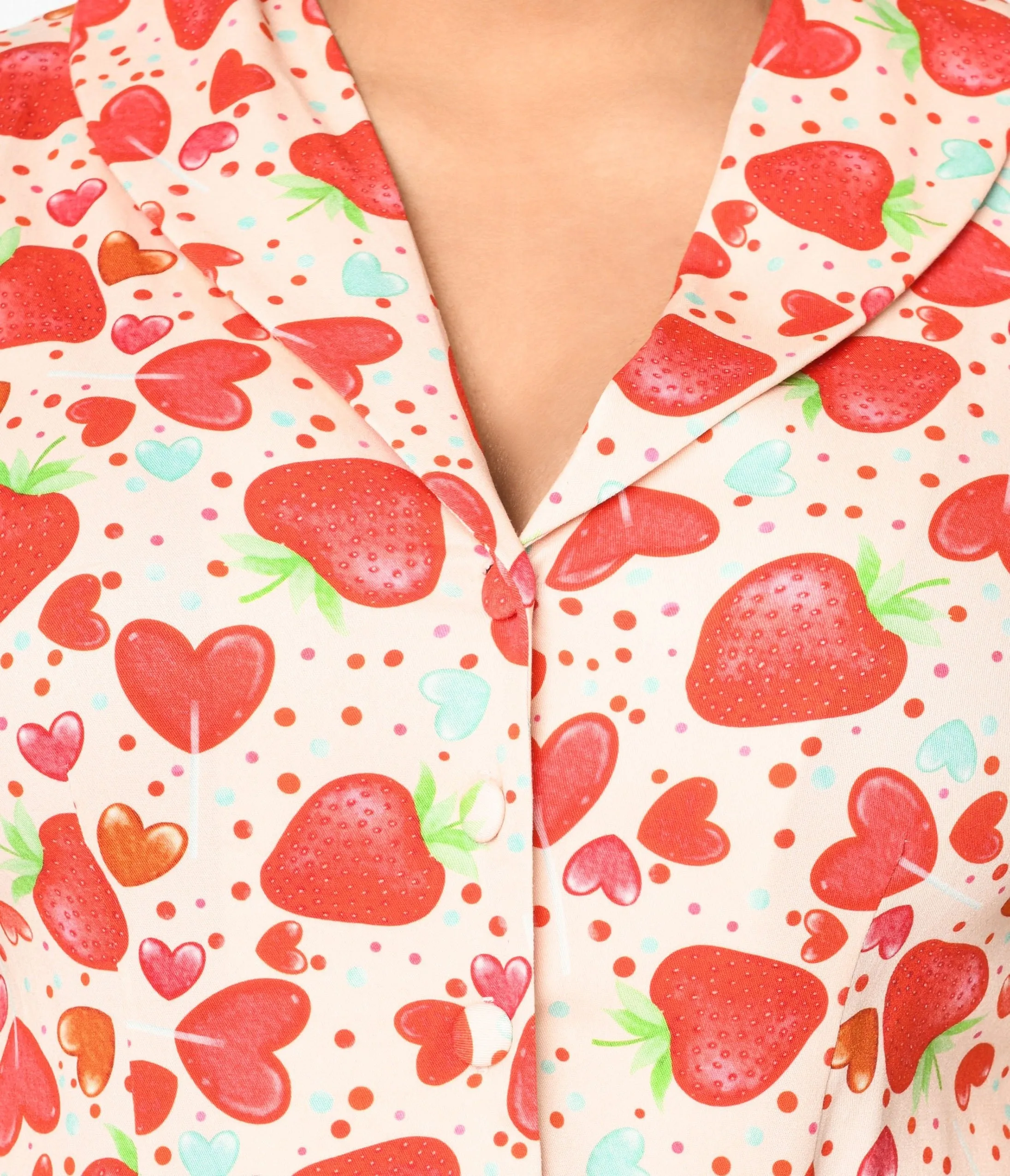 Light Pink Strawberry Love Swing Dress Casual Everyday Look