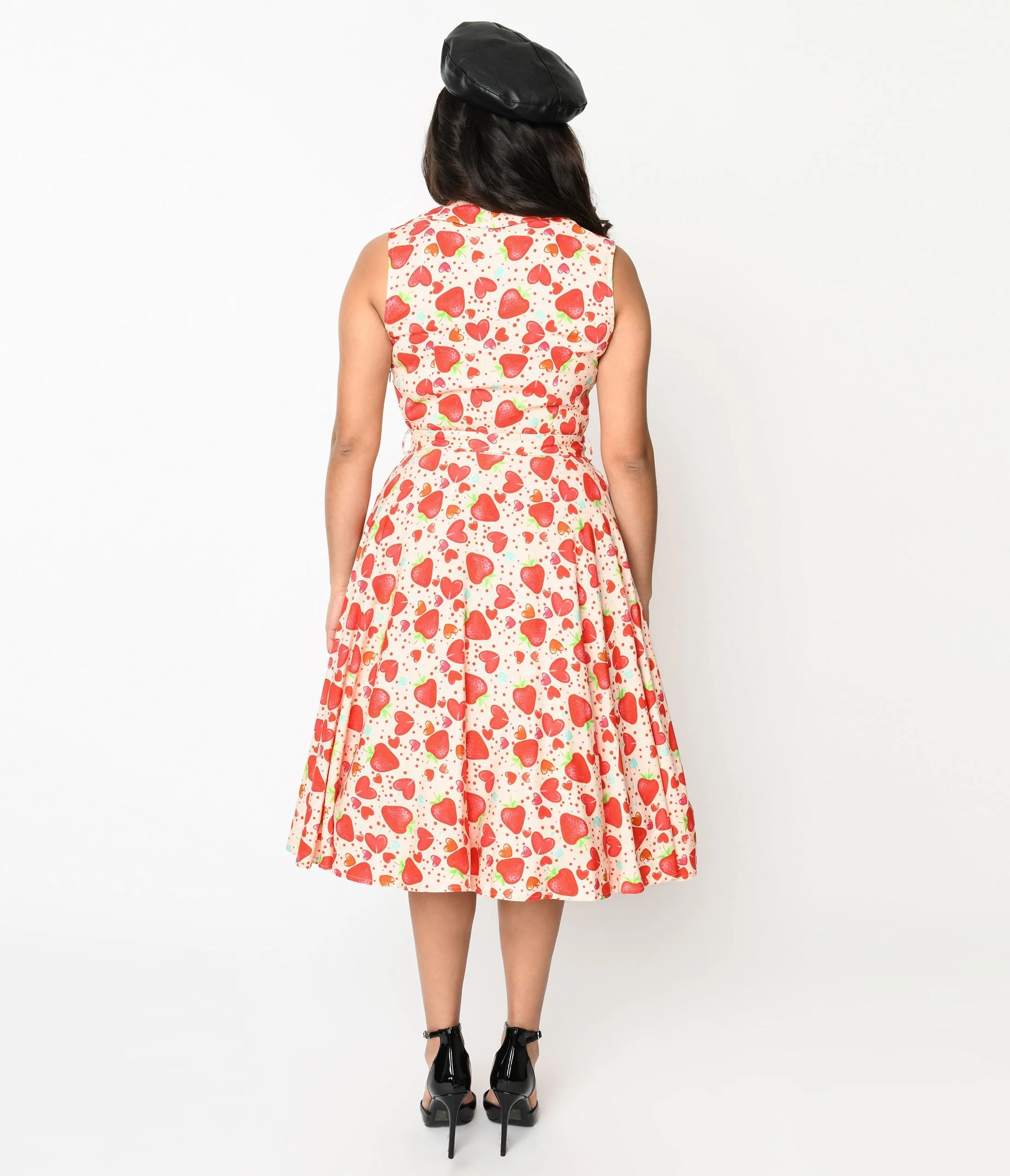 Light Pink Strawberry Love Swing Dress Casual Everyday Look