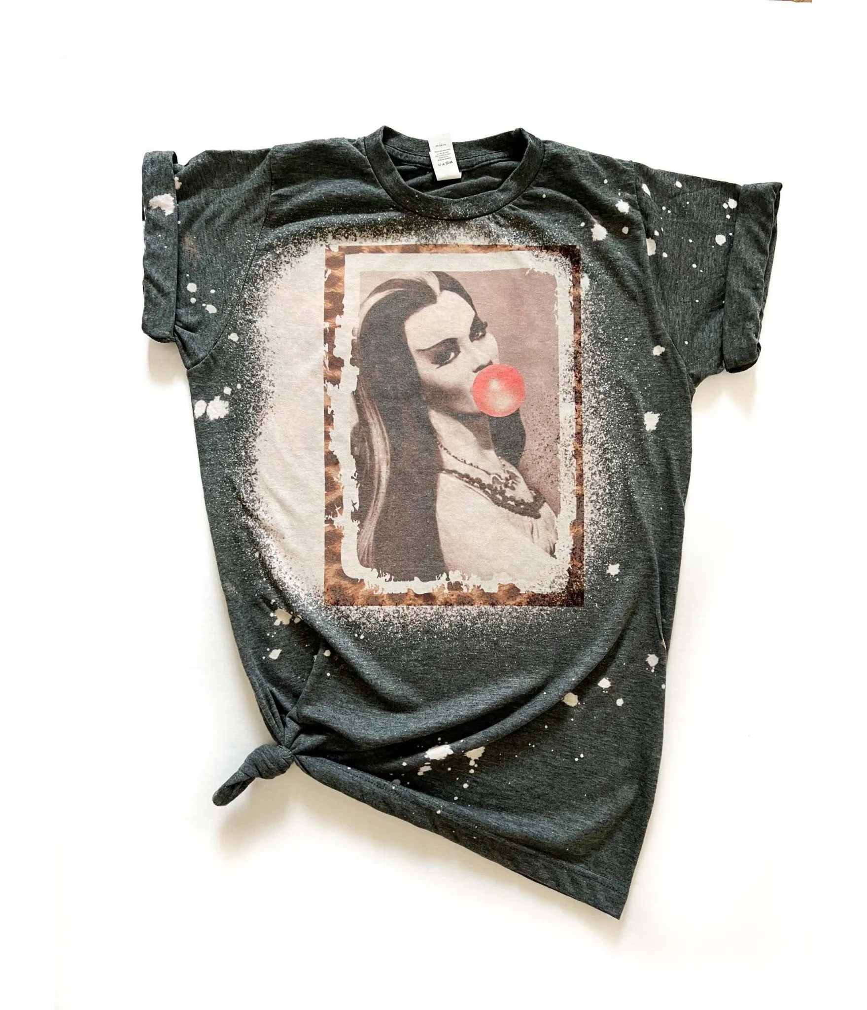 Lily Munster Bleached Unisex Graphic Tee Easy Date Night