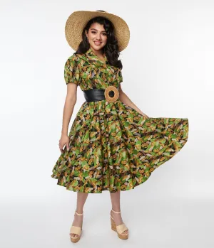 Magnolia Place Black Jungle Mona Swing Dress Casual Everyday Look