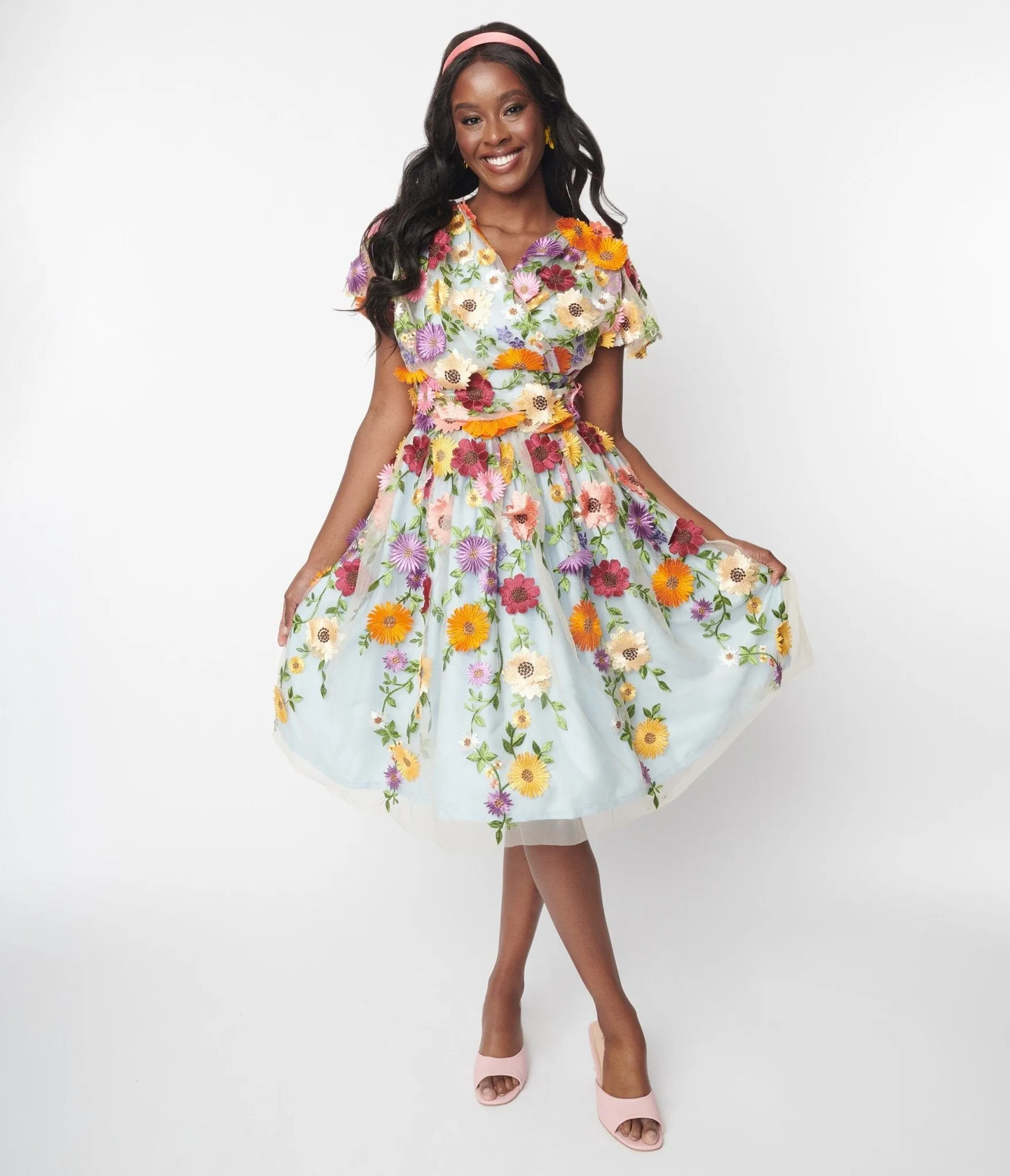 Magnolia Place Flower Party Midori Swing Dress Casual Everyday Look