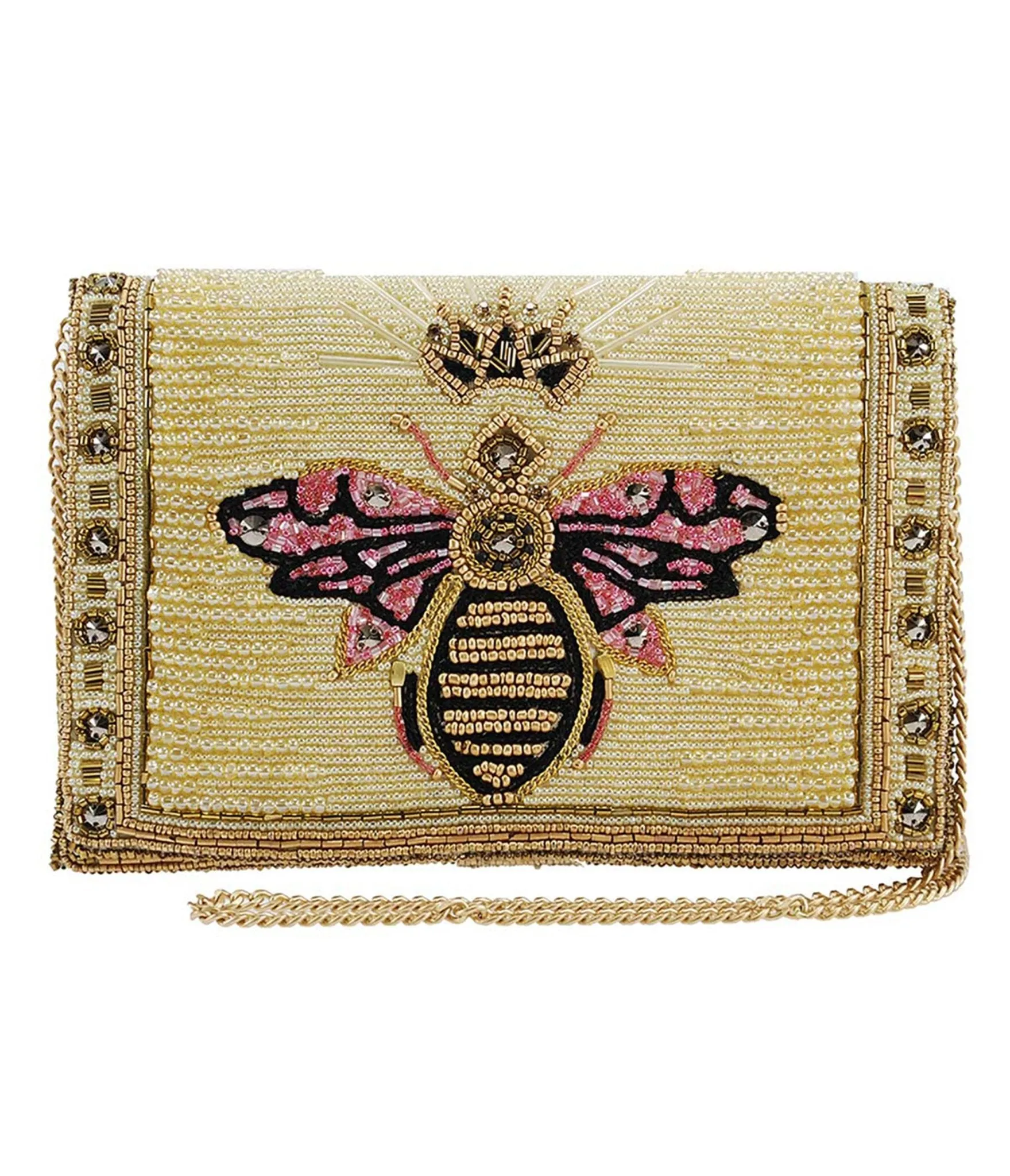 Mary Frances Golden Beaded Bee Handbag Fun Outing