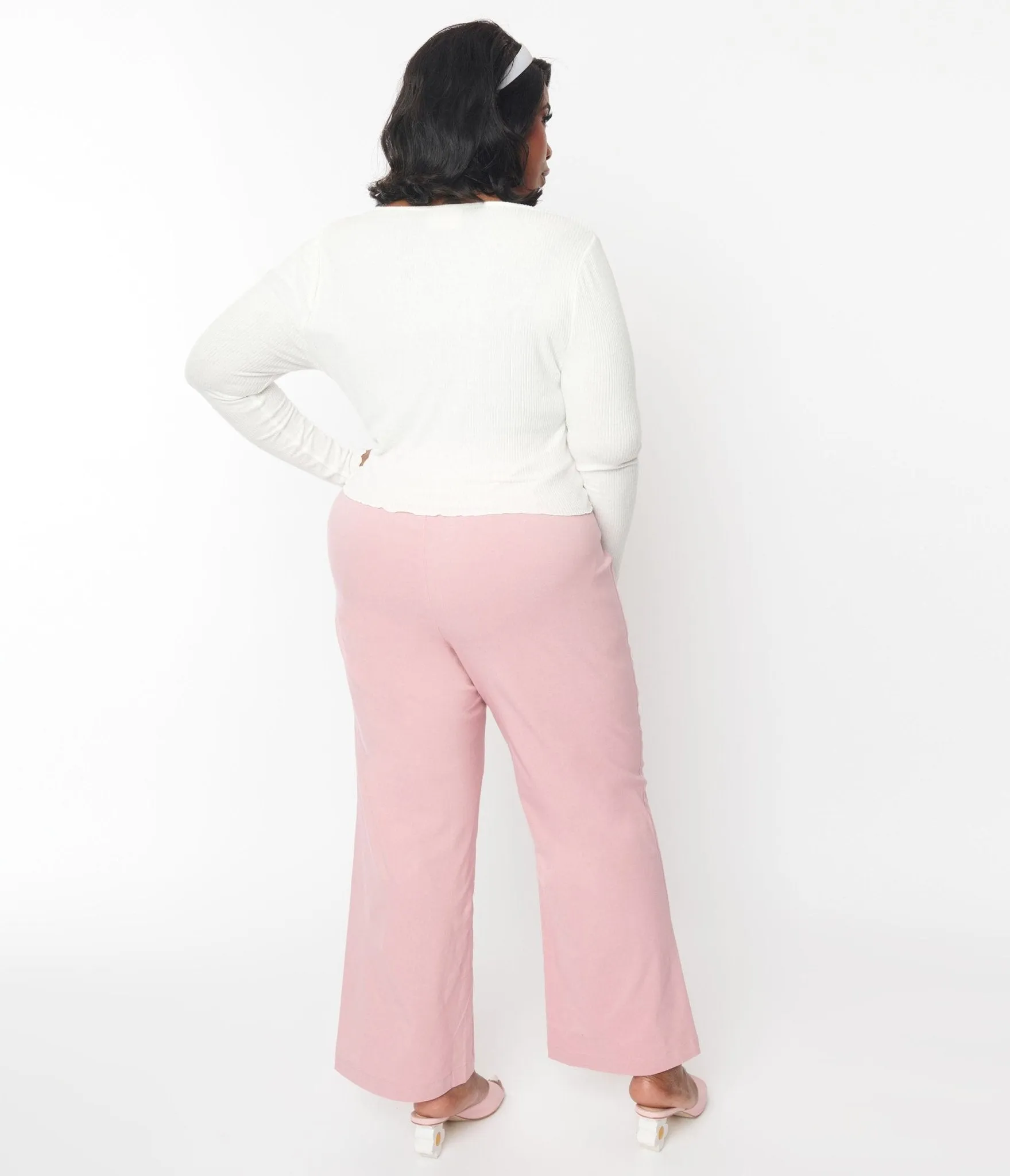 Mauve Pink Heart Buckle Pants Comfortable Travel Wear