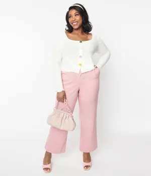 Mauve Pink Heart Buckle Pants Comfortable Travel Wear