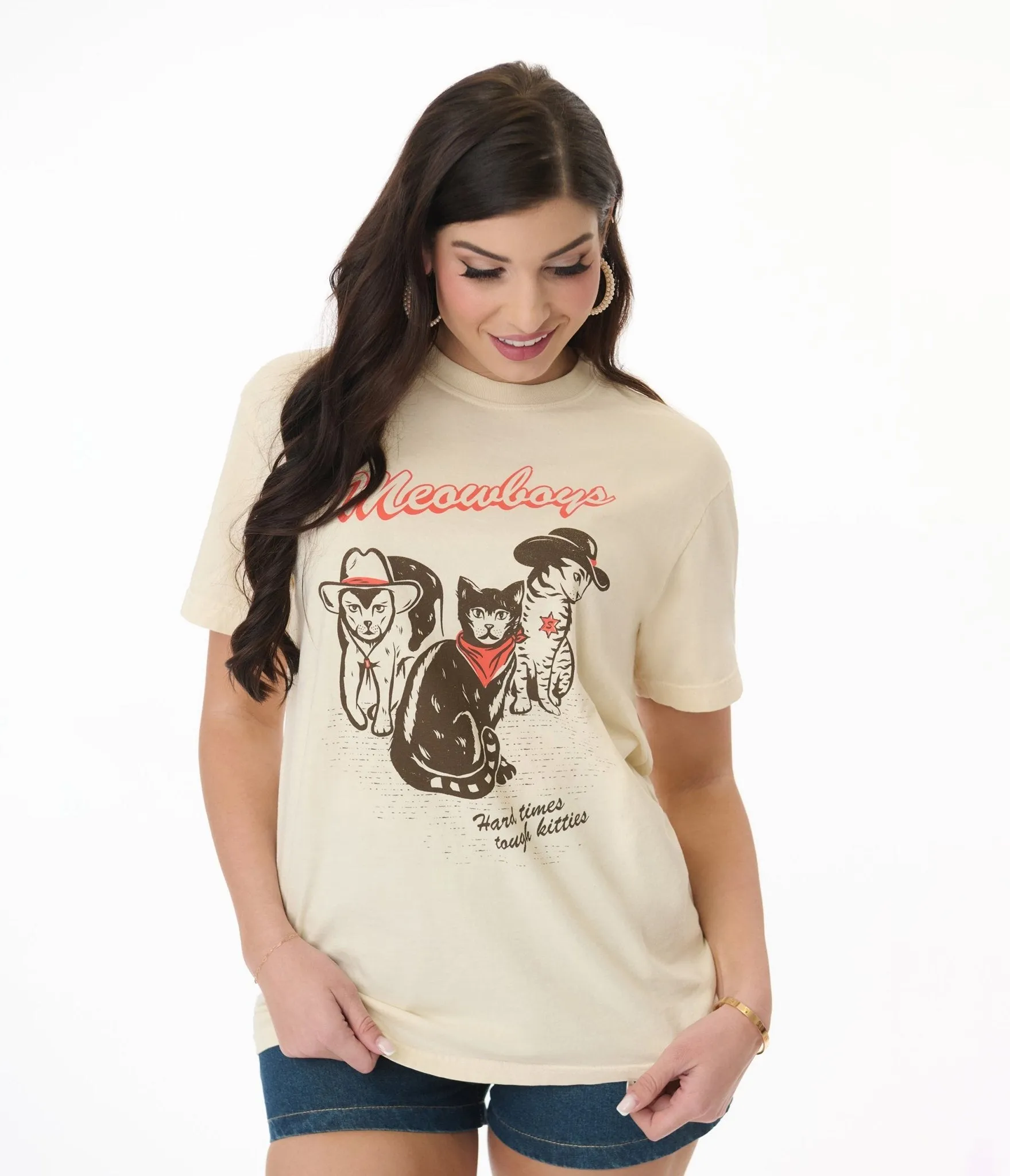 Meowboys Western Unisex Graphic Tee Easy Date Night