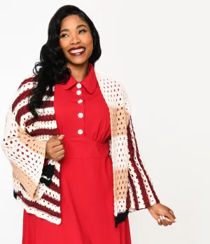 Multicolor Stripe Open Cardigan Easy Date Night