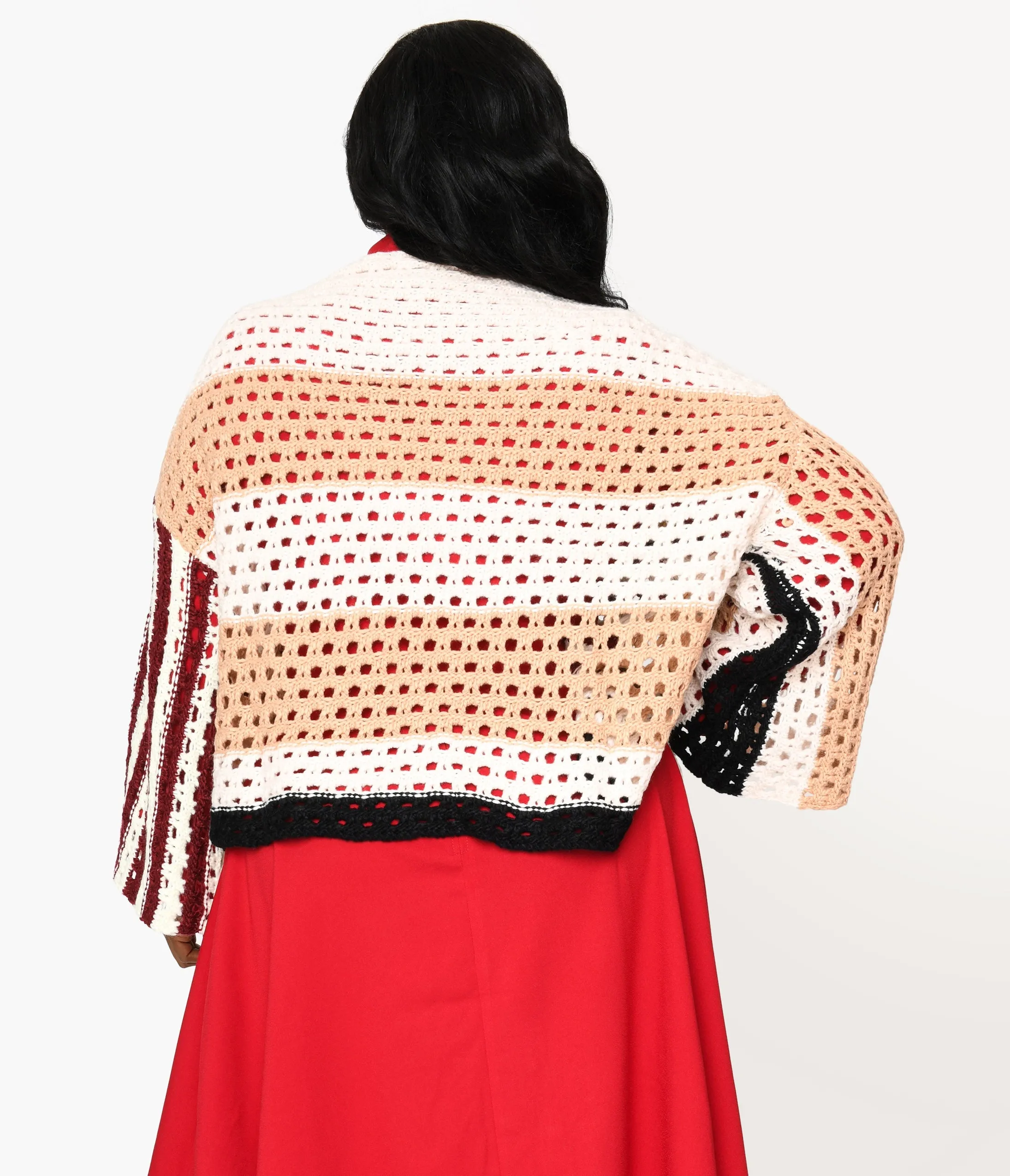 Multicolor Stripe Open Cardigan Easy Date Night