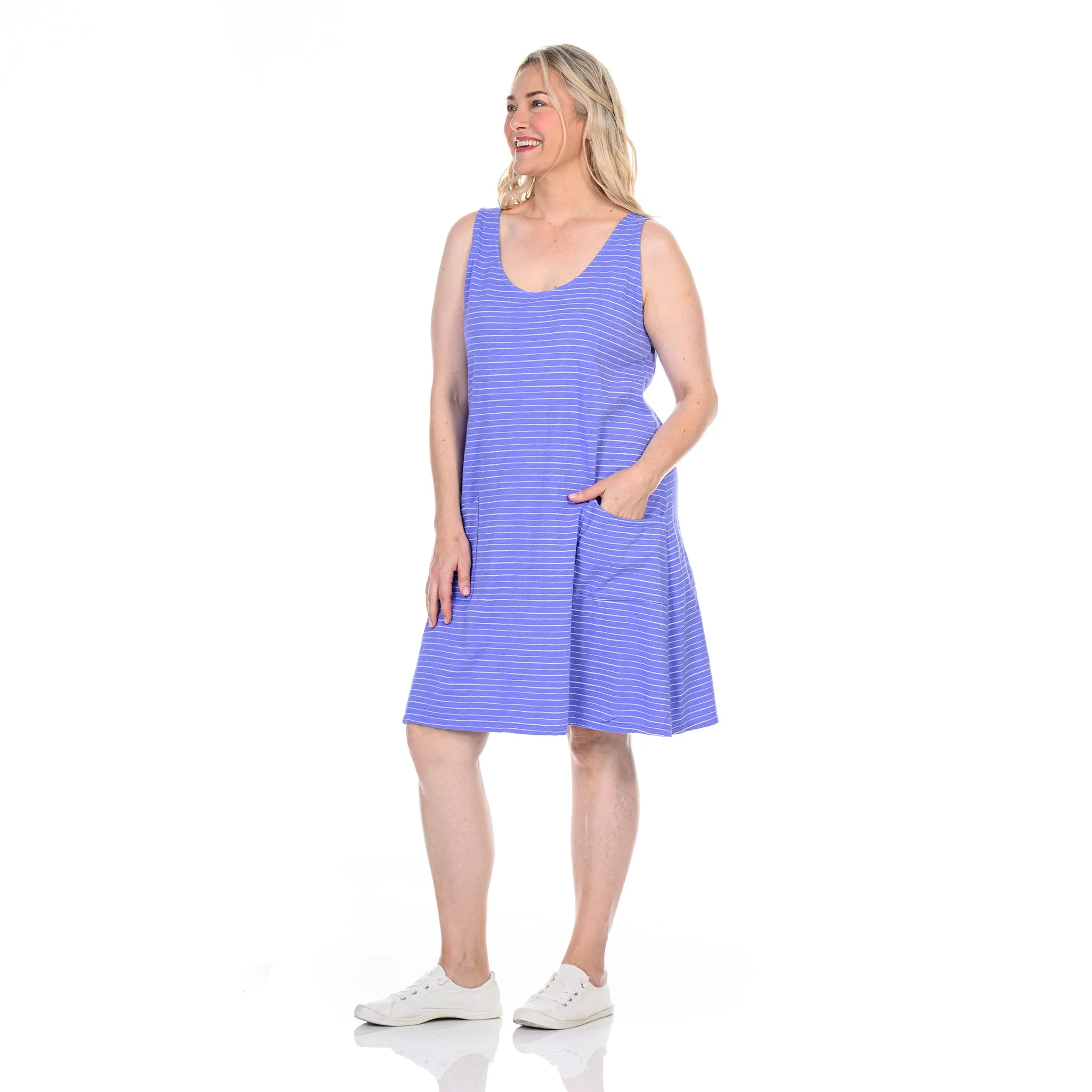Ocean Stripe Drape Dress | Plus Size Weekend Relaxed Look