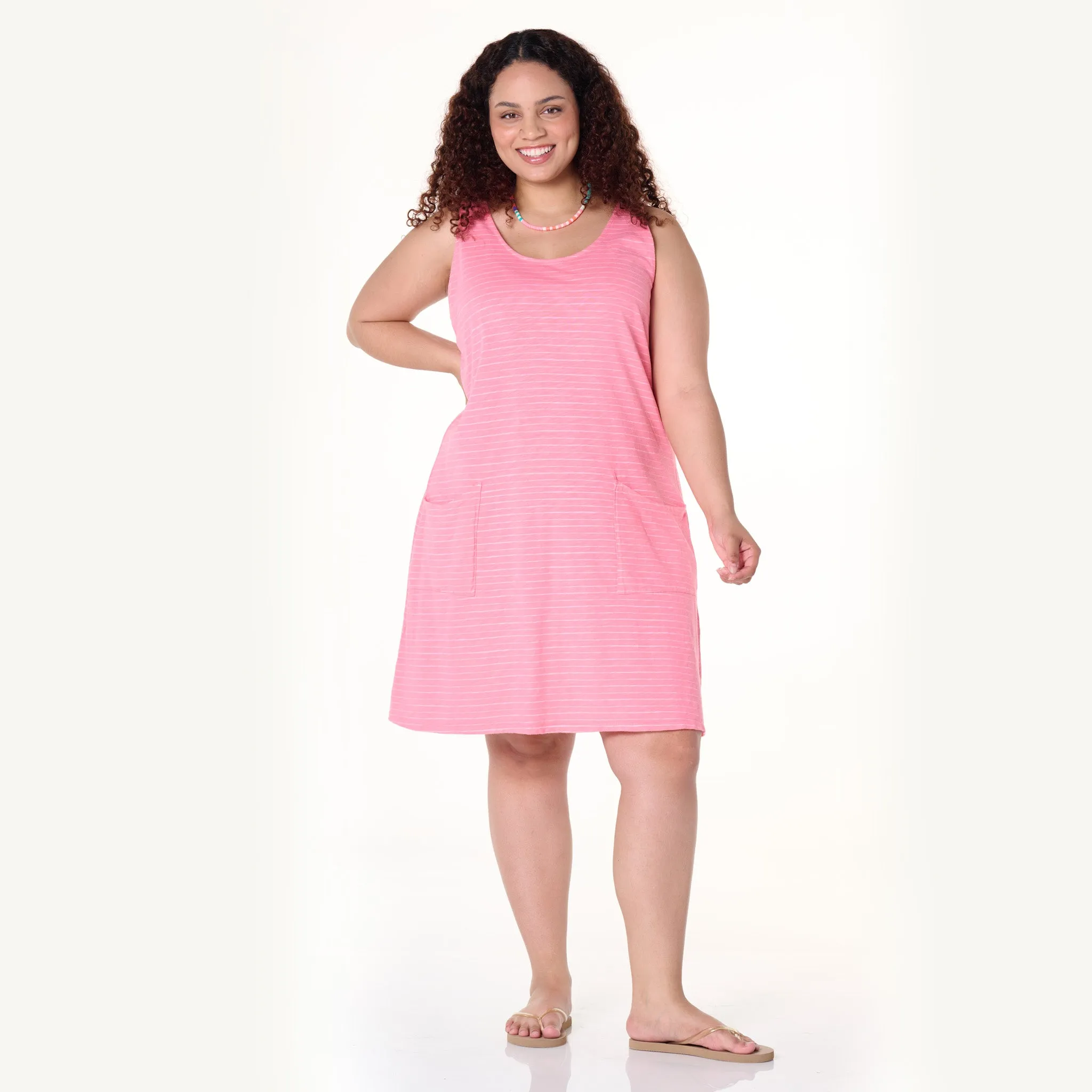Ocean Stripe Drape Dress | Plus Size Weekend Relaxed Look