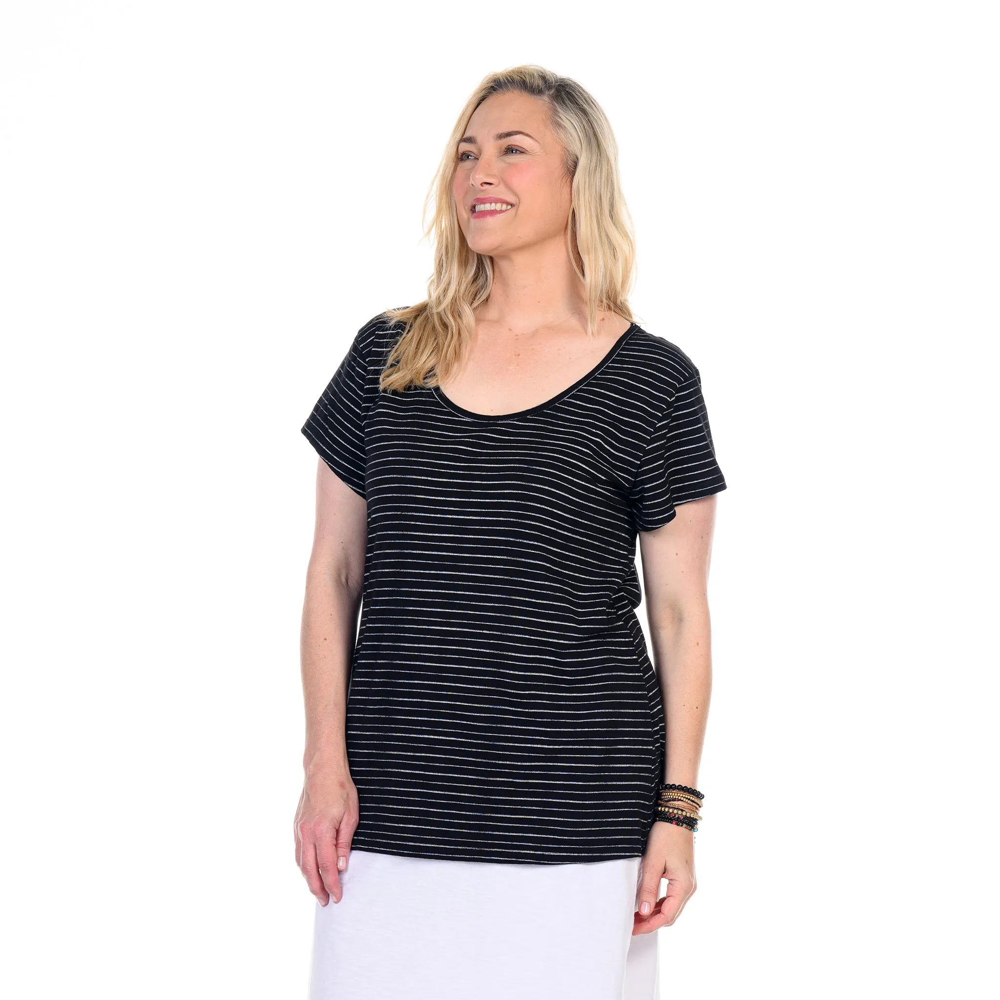 Ocean Stripe Vintage Scoop Neck T | Plus Size Weekend Relaxed Look