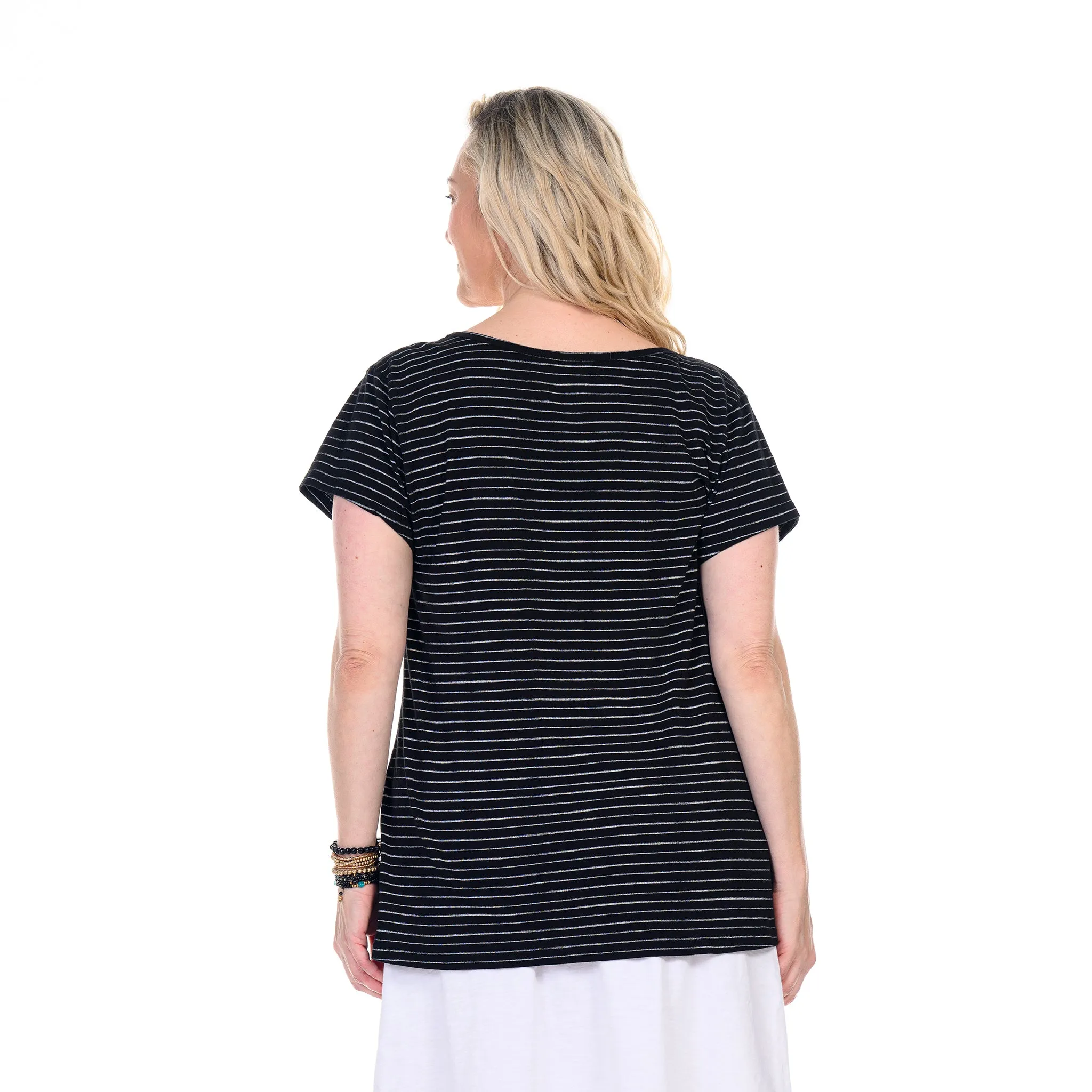 Ocean Stripe Vintage Scoop Neck T | Plus Size Weekend Relaxed Look