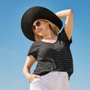 Ocean Stripe Vintage Scoop Neck T | Plus Size Weekend Relaxed Look