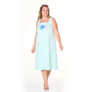 Ombre Fish Square Neck Dress | Plus Size Weekend Relaxed Look