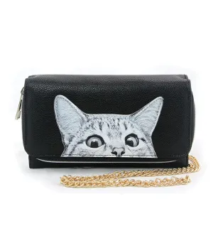 Peeking Cats Wallet Fun Outing