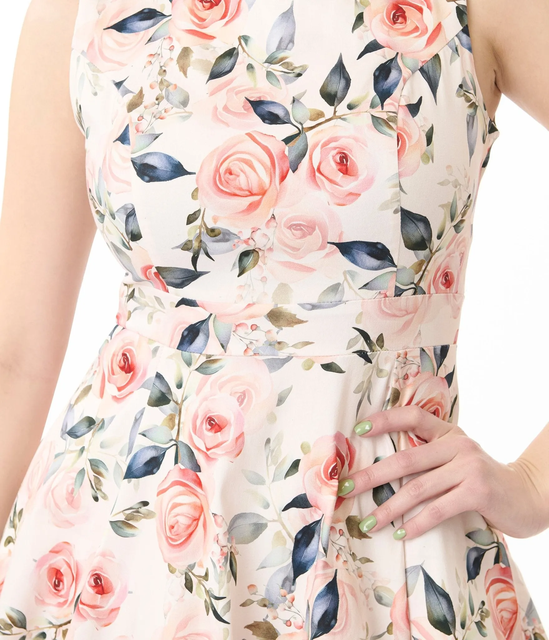 Pink Floral Aurora Cotton Swing Dress Casual Everyday Look