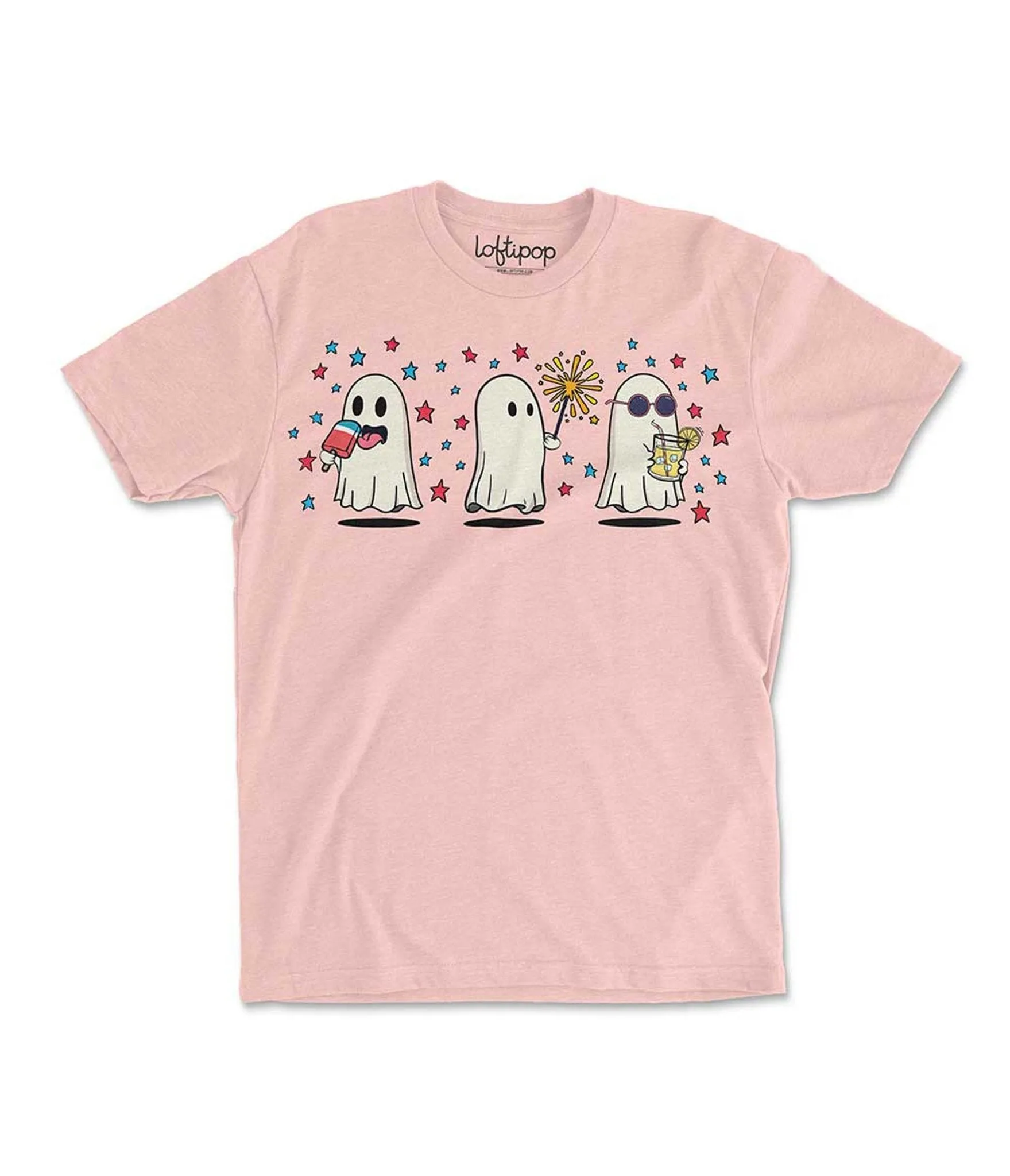 Pink Spooky Summer Ghosts Unisex Graphic Tee Easy Date Night