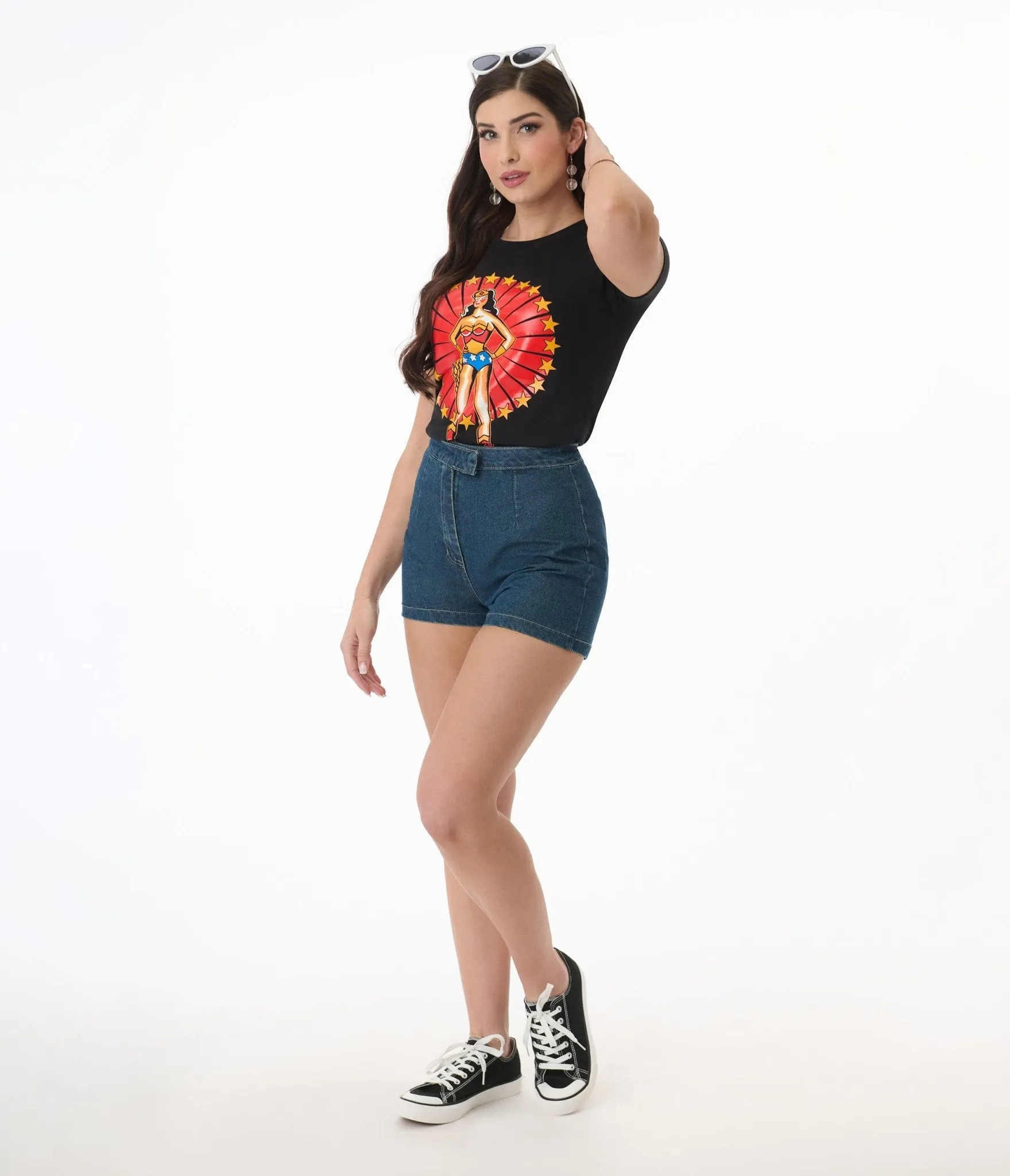 Pinky Star Ultimate Woman Tattoo Pin Up Graphic Tee Easy Date Night