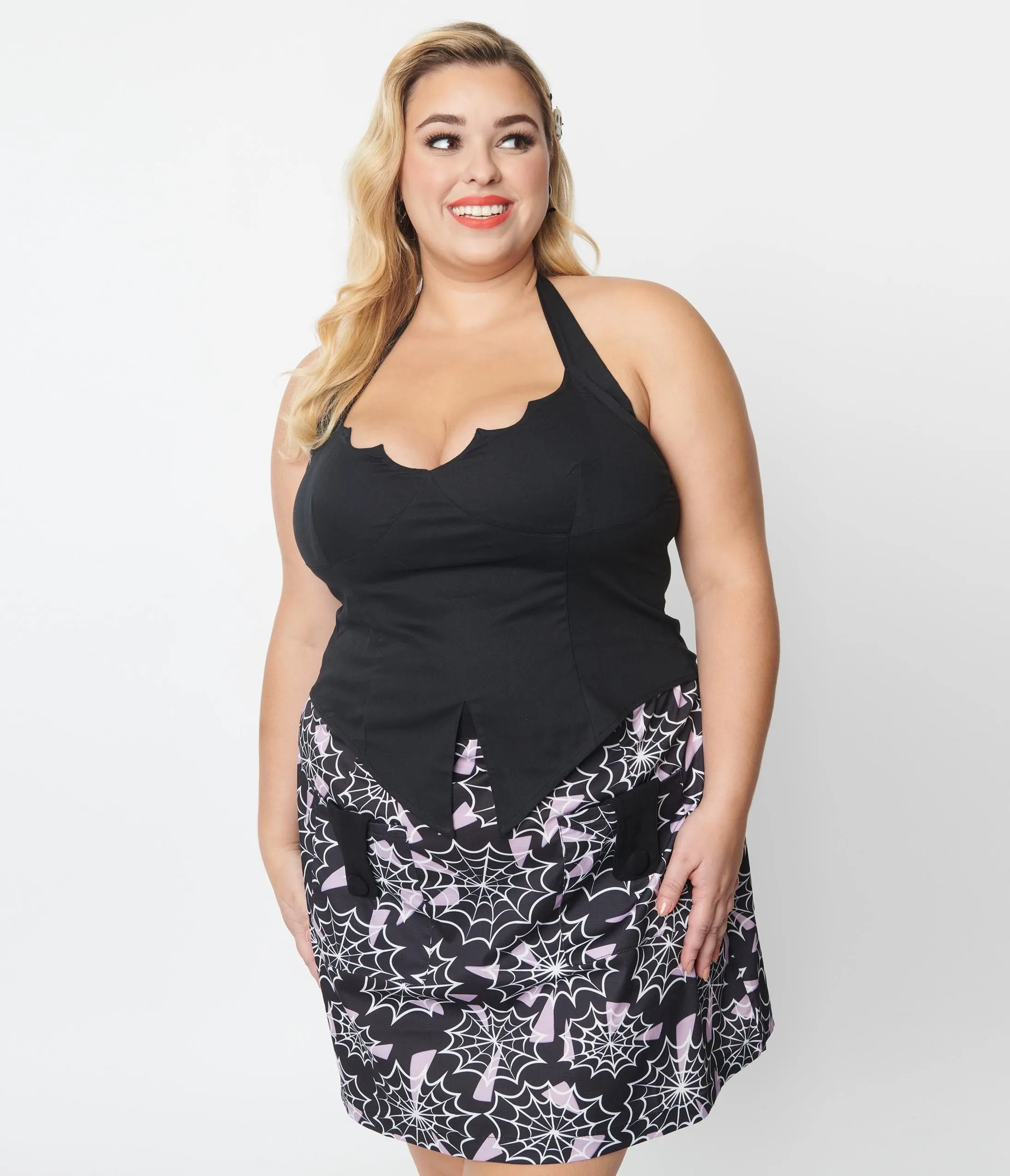 Plus Size Bat Halterneck Blouse Easy Date Night