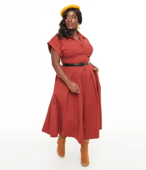 Plus Size Berry Perfect Balance Midi Shirt Dress Casual Everyday Look