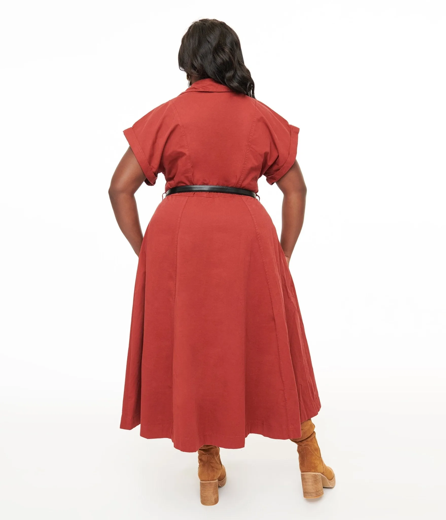 Plus Size Berry Perfect Balance Midi Shirt Dress Casual Everyday Look