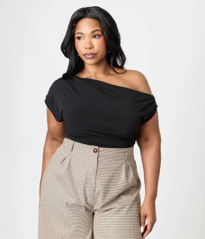 Plus Size Black Off The Shoulder Ruched Top Easy Date Night