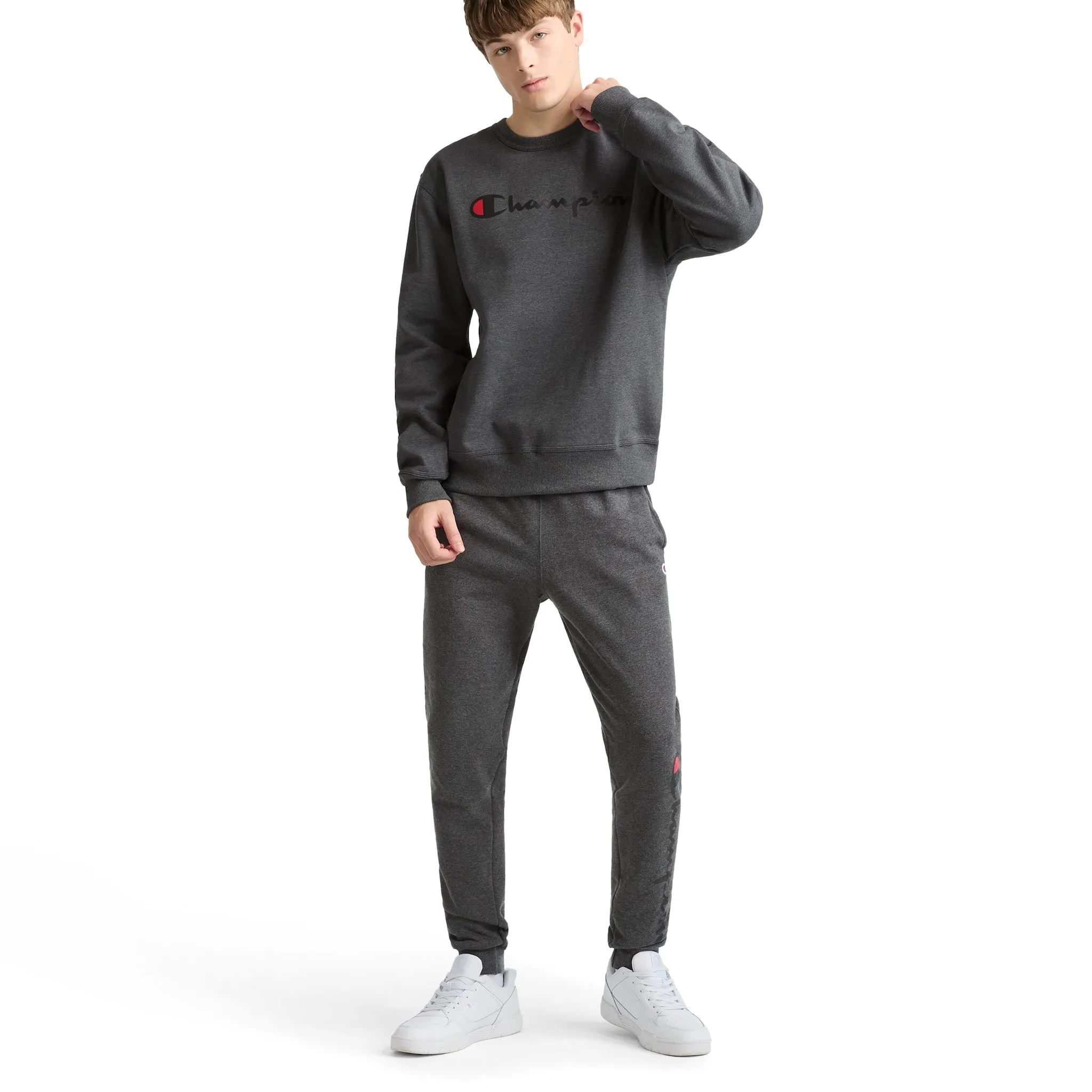 Powerblend Crewneck Sweatshirt, Classic Script Logo Urban Street Look