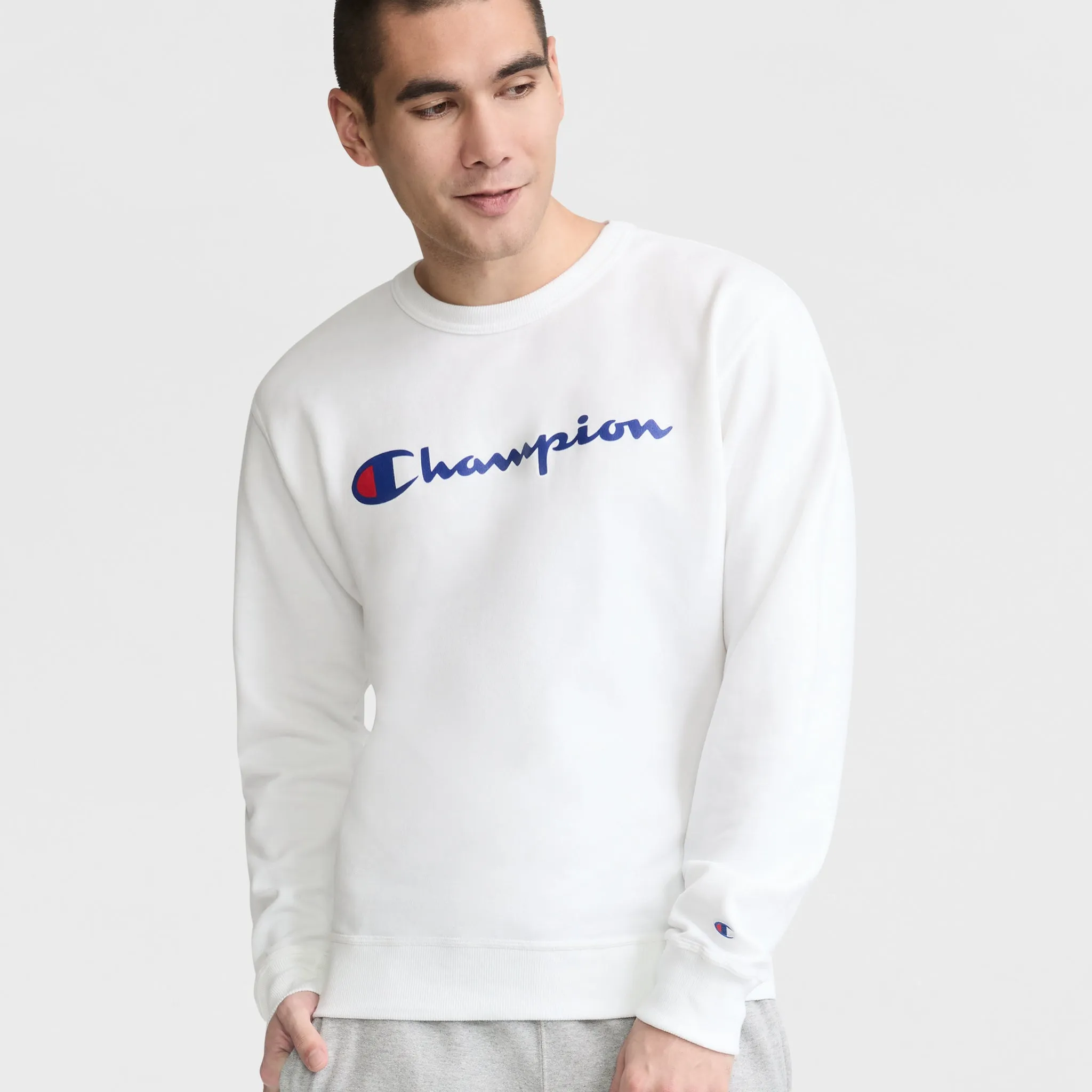 Powerblend Crewneck Sweatshirt, Classic Script Logo Urban Street Look